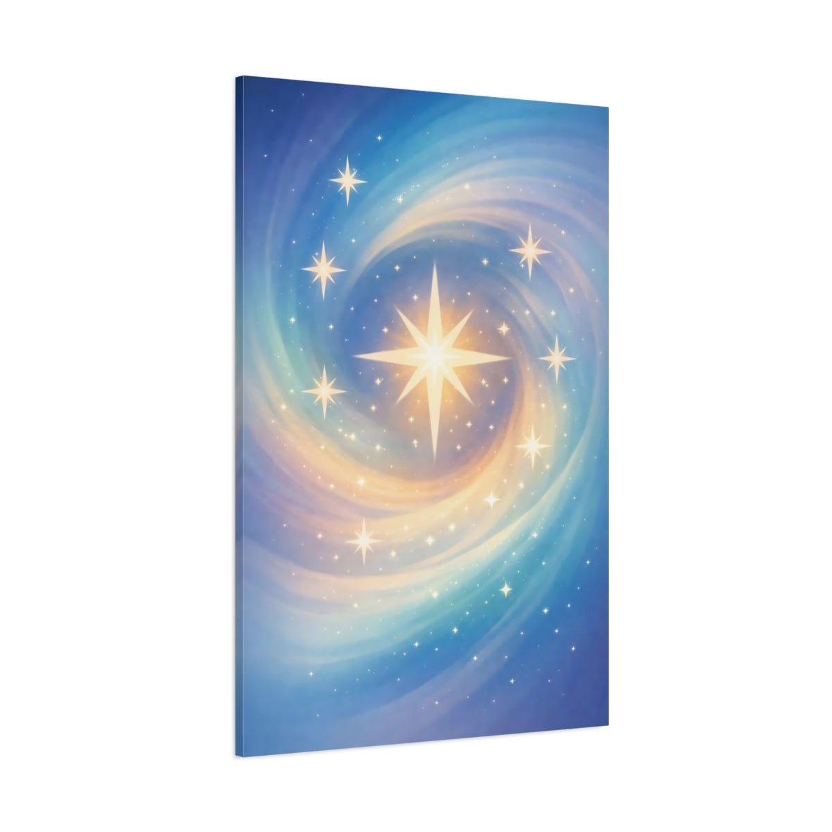 Fairytale Stars Blue And Gold - Canvas Wall Art Print - YesArtYes