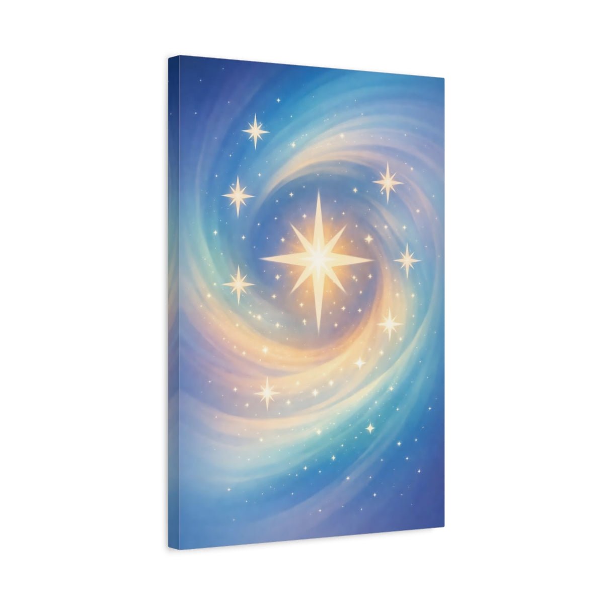 Fairytale Stars Blue And Gold - Canvas Wall Art Print - YesArtYes