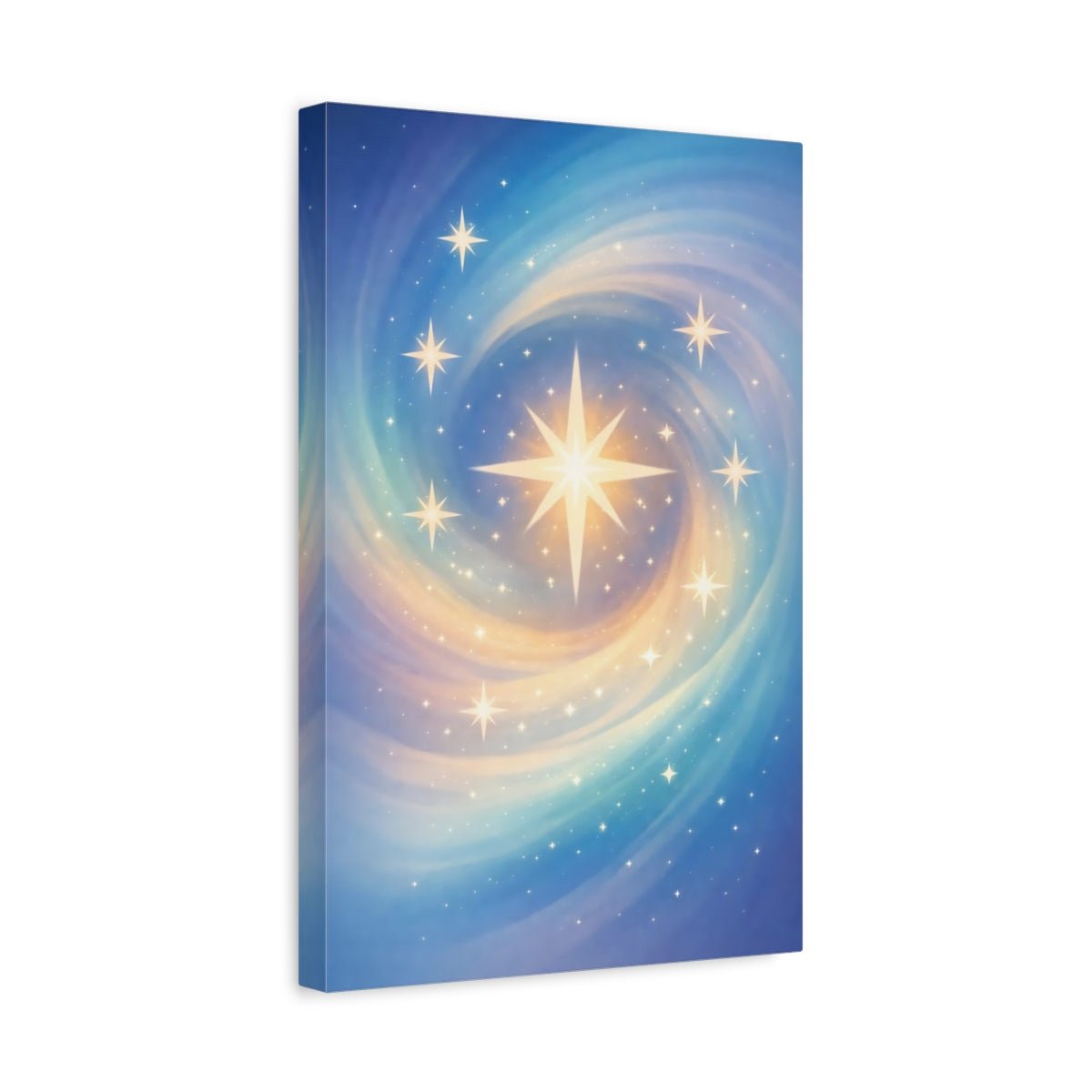 Fairytale Stars Blue And Gold - Canvas Wall Art Print - YesArtYes
