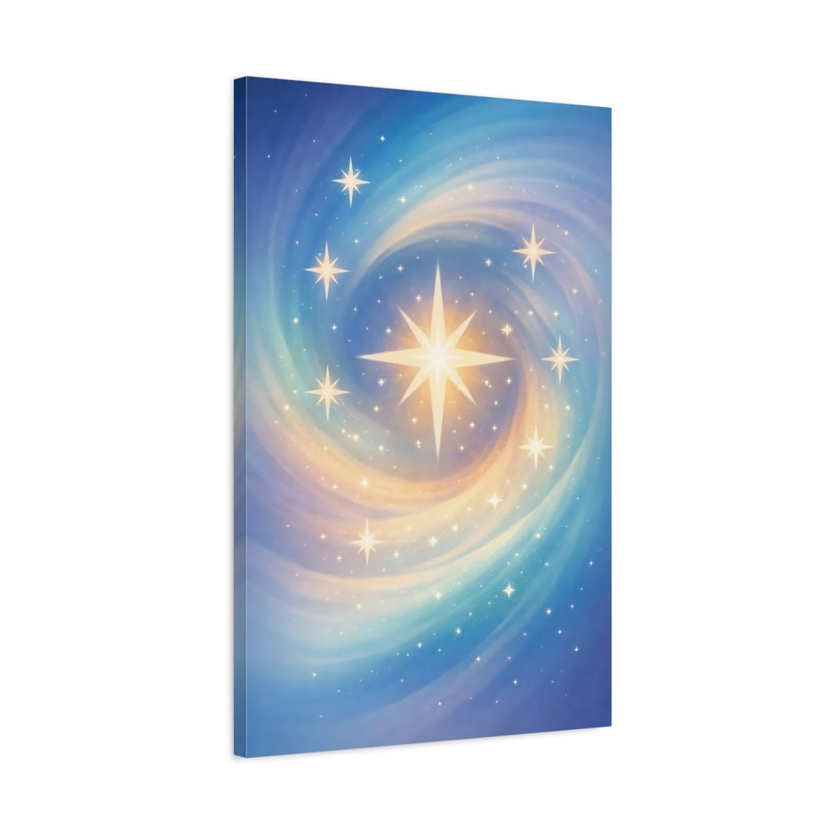 Fairytale Stars Blue And Gold - Canvas Wall Art Print - YesArtYes
