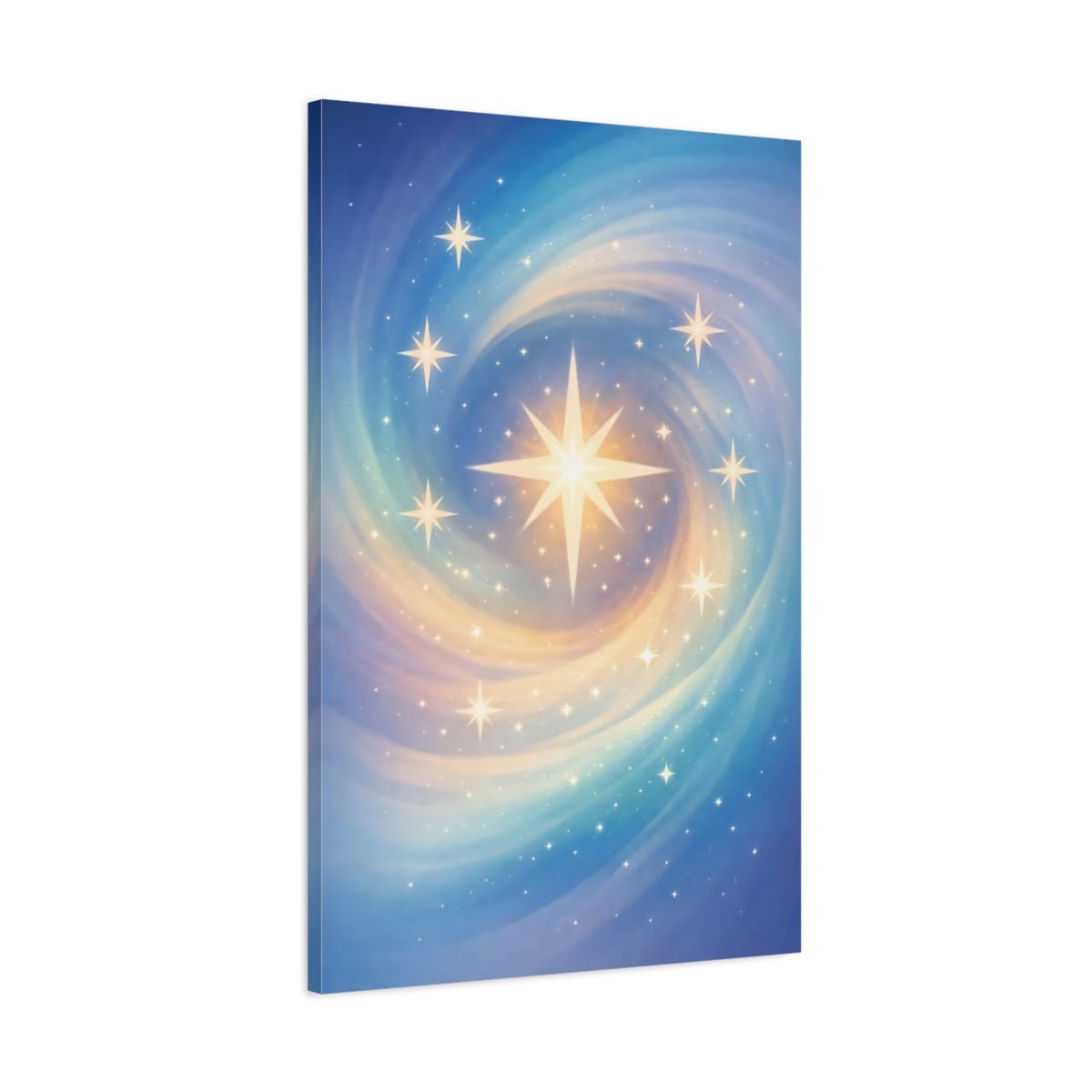 Fairytale Stars Blue And Gold - Canvas Wall Art Print - YesArtYes