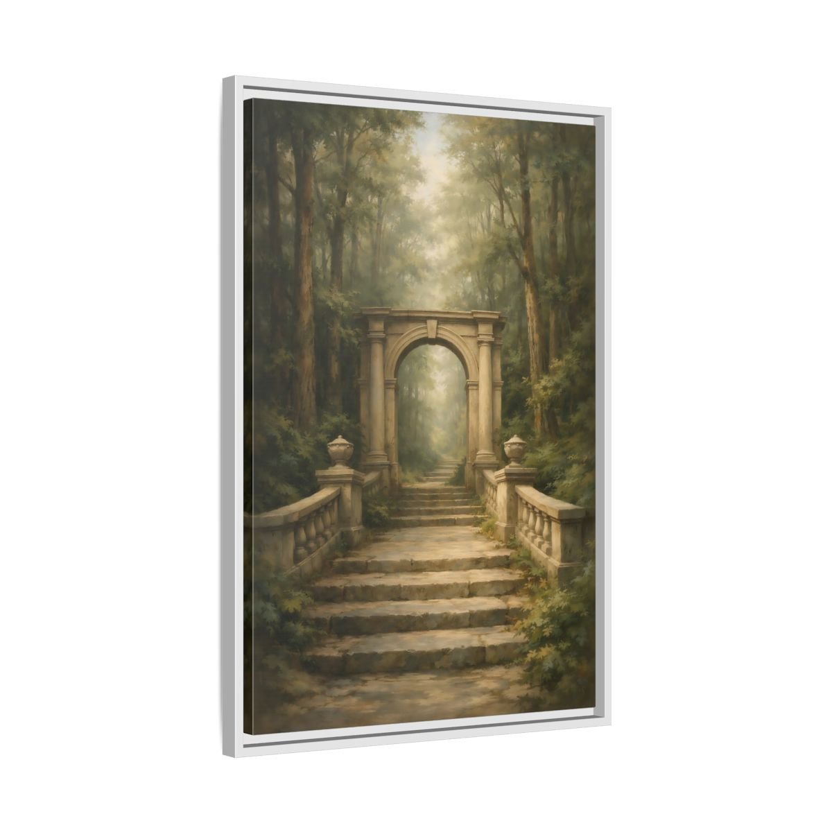 Fairytale Stone Archway Forest - Framed Canvas Wall Art Print - YesArtYes