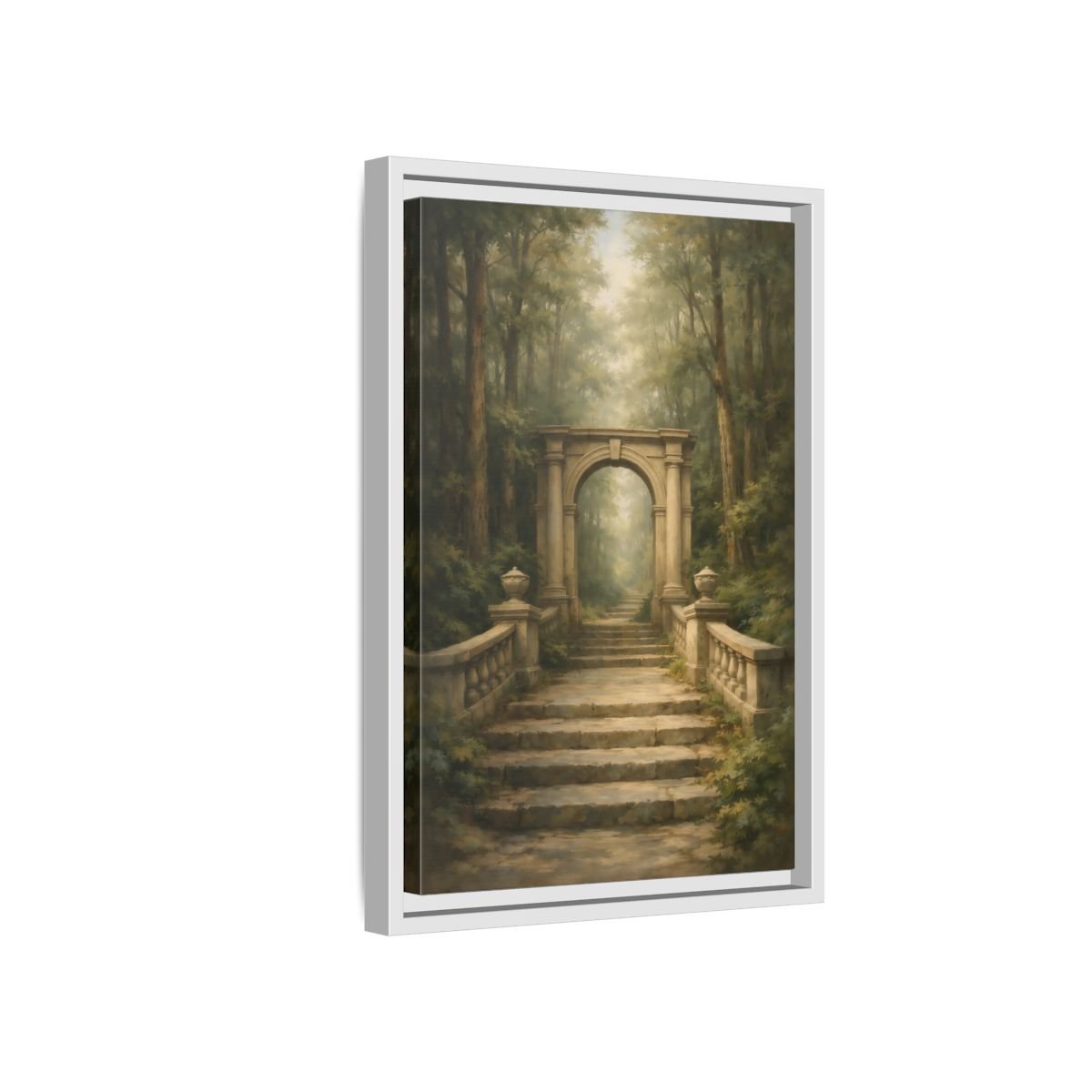 Fairytale Stone Archway Forest - Framed Canvas Wall Art Print - YesArtYes