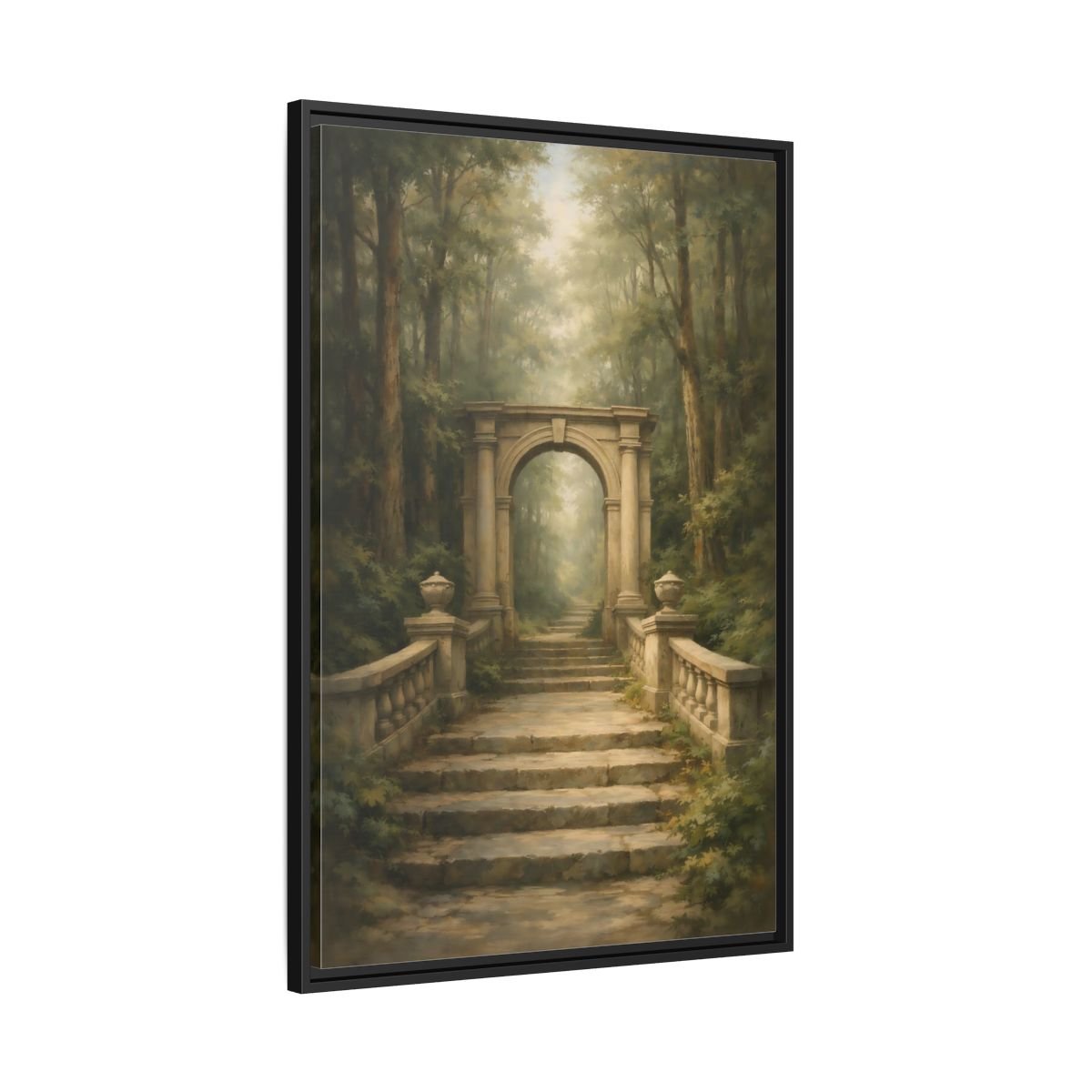 Fairytale Stone Archway Forest - Framed Canvas Wall Art Print - YesArtYes