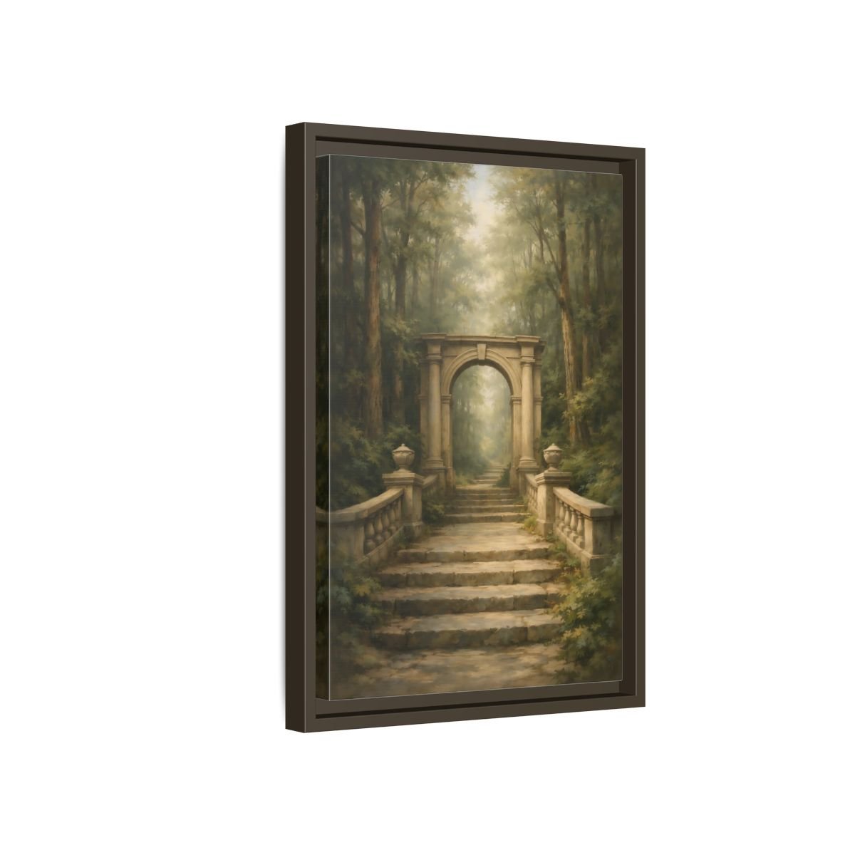 Fairytale Stone Archway Forest - Framed Canvas Wall Art Print - YesArtYes