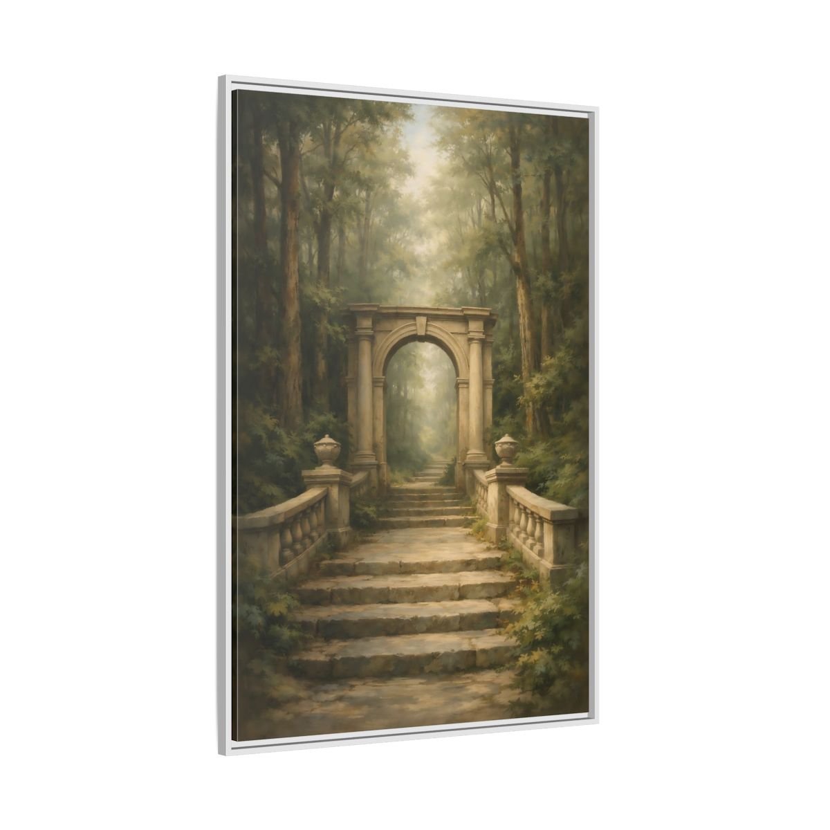 Fairytale Stone Archway Forest - Framed Canvas Wall Art Print - YesArtYes