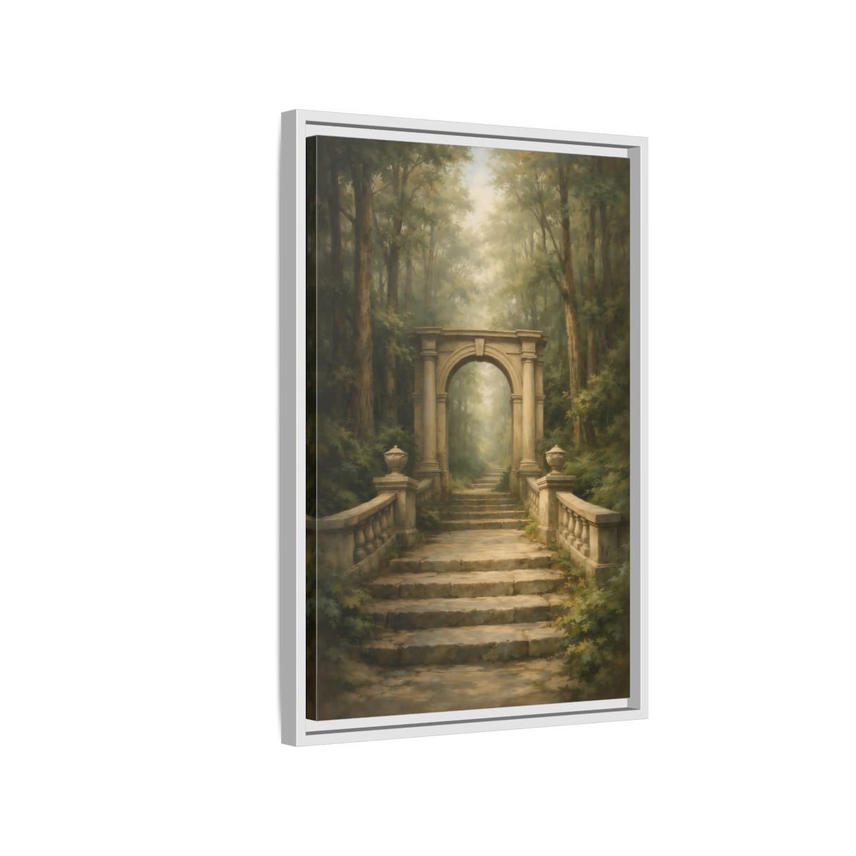 Fairytale Stone Archway Forest - Framed Canvas Wall Art Print - YesArtYes