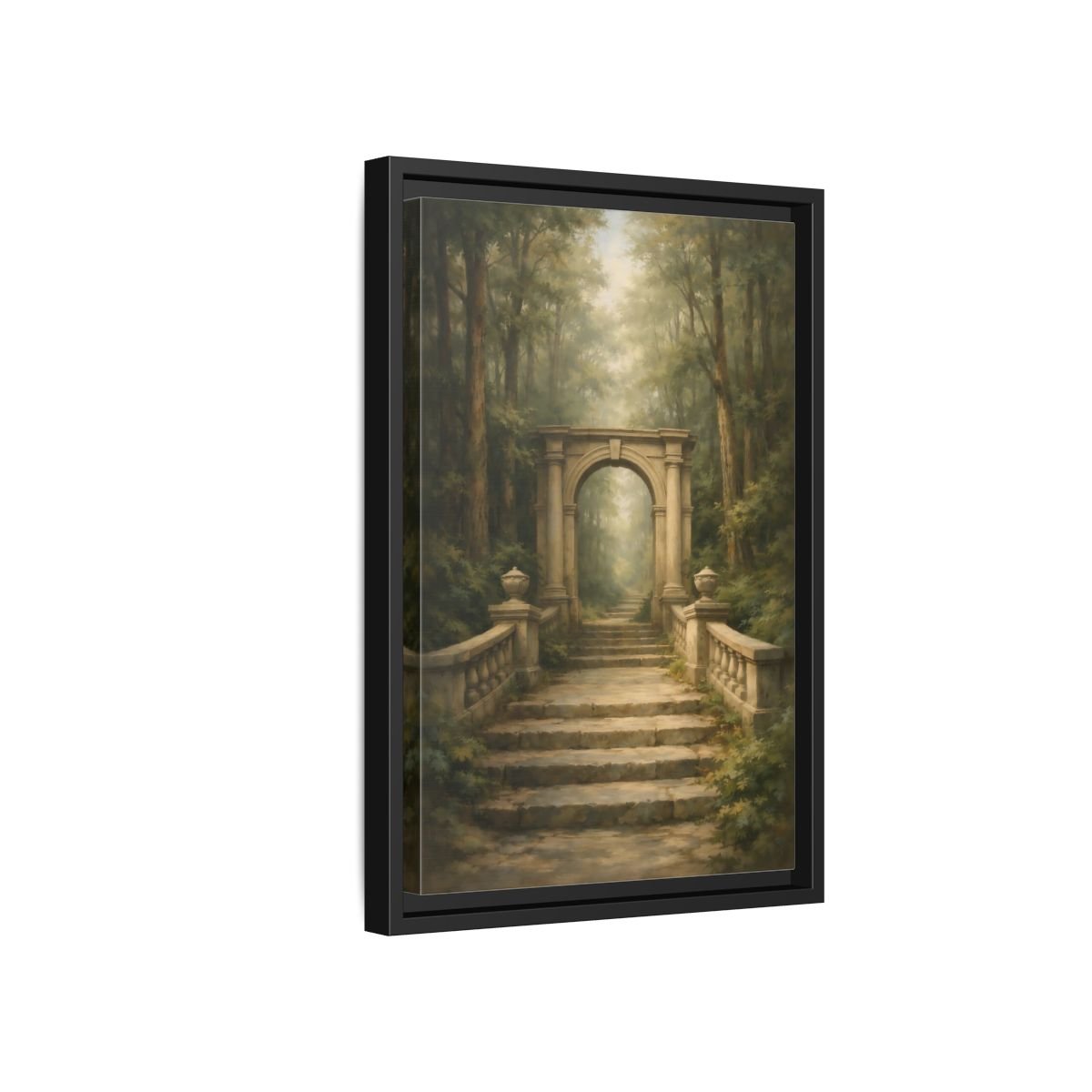 Fairytale Stone Archway Forest - Framed Canvas Wall Art Print - YesArtYes