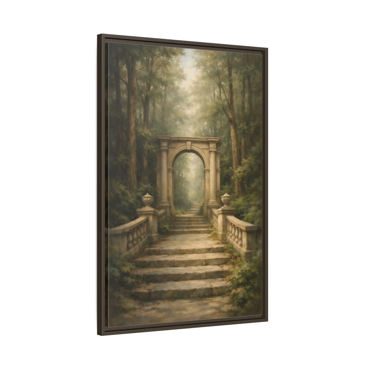 Fairytale Stone Archway Forest - Framed Canvas Wall Art Print - YesArtYes