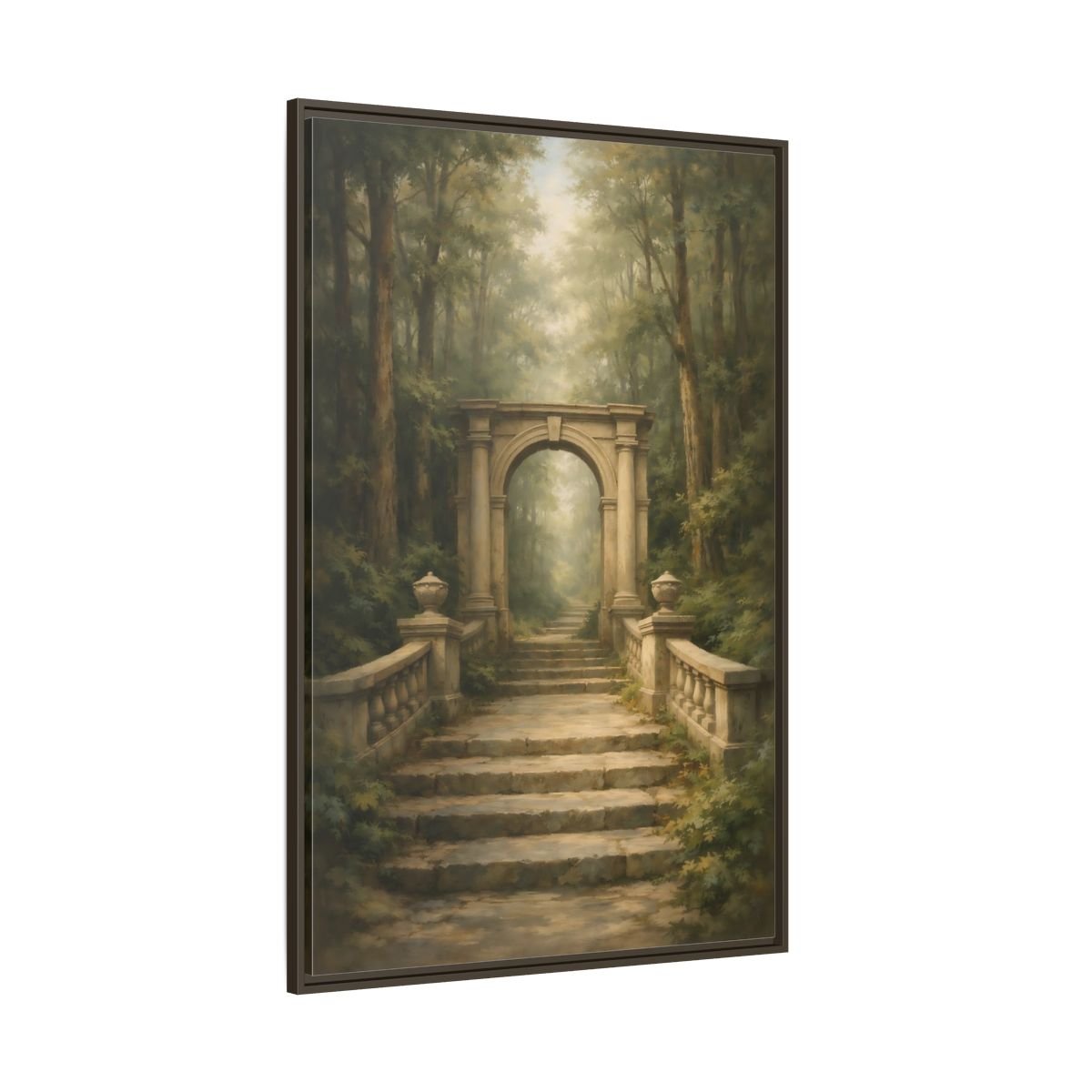 Fairytale Stone Archway Forest - Framed Canvas Wall Art Print - YesArtYes
