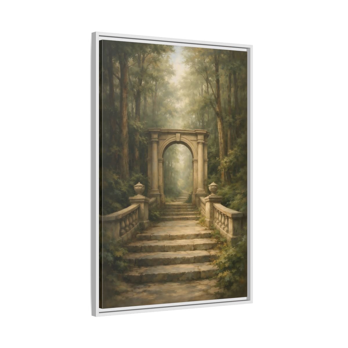 Fairytale Stone Archway Forest - Framed Canvas Wall Art Print - YesArtYes