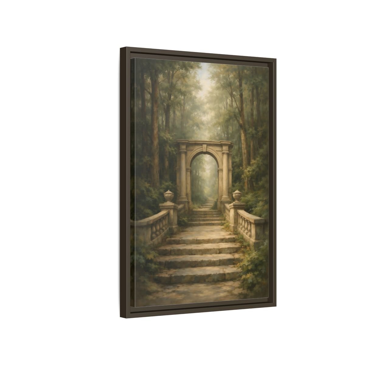 Fairytale Stone Archway Forest - Framed Canvas Wall Art Print - YesArtYes