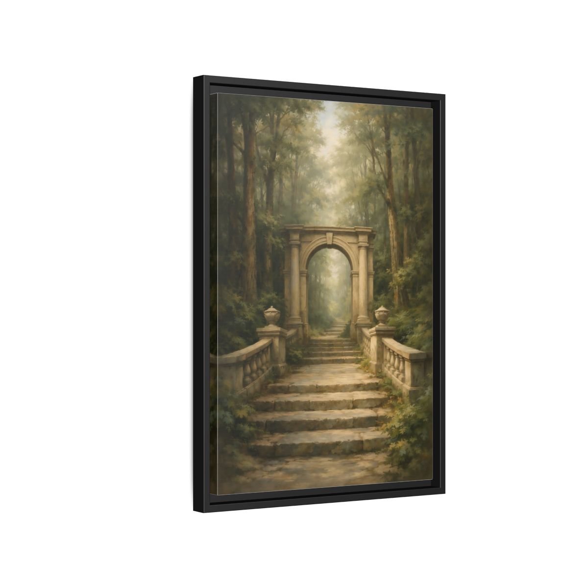 Fairytale Stone Archway Forest - Framed Canvas Wall Art Print - YesArtYes