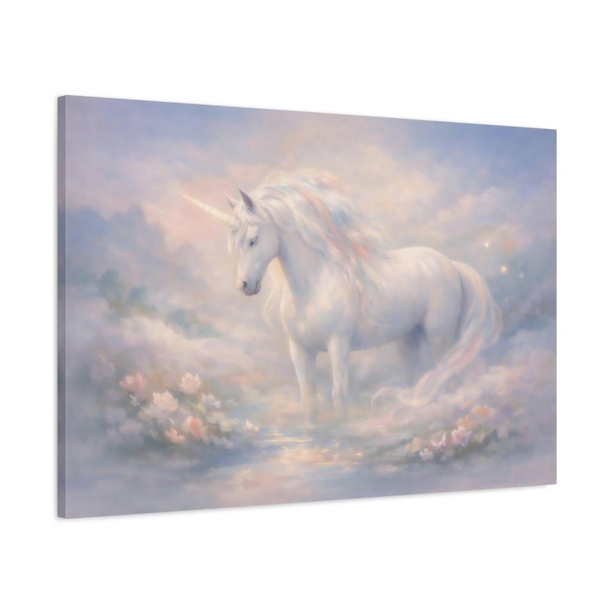 Fairytale Unicorn Pastel - Canvas Wall Art Print - YesArtYes