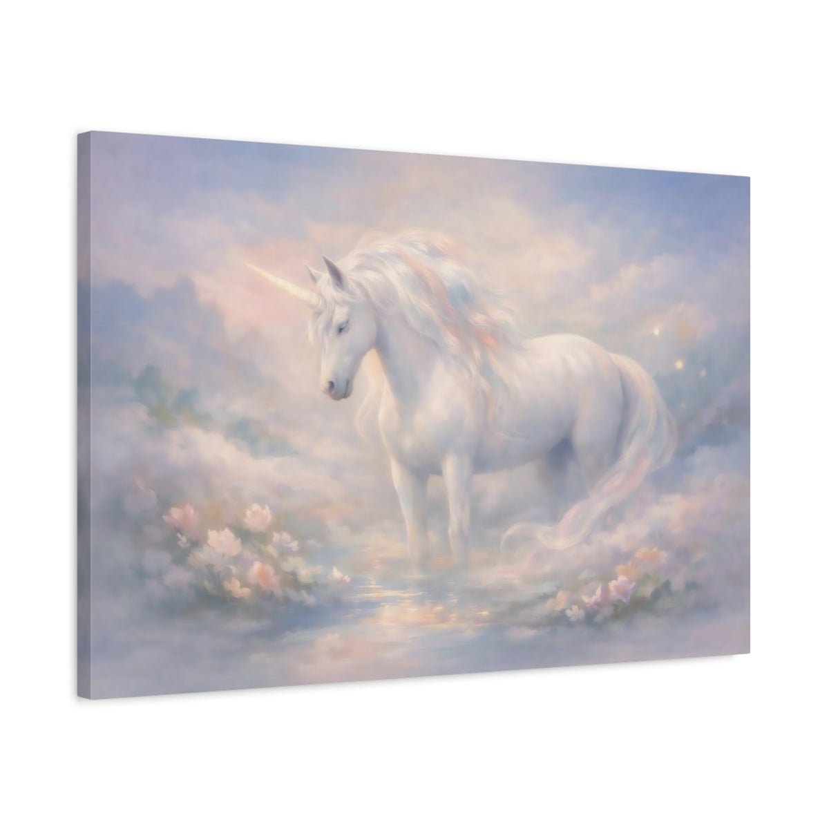 Fairytale Unicorn Pastel - Canvas Wall Art Print - YesArtYes