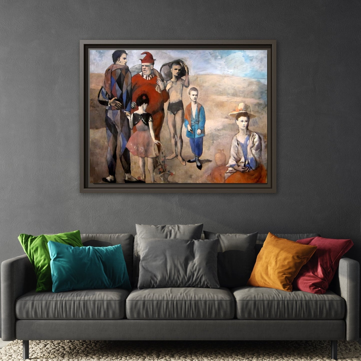 Family of Saltimbanques Canvas Print - Framed Wall Art by Picasso