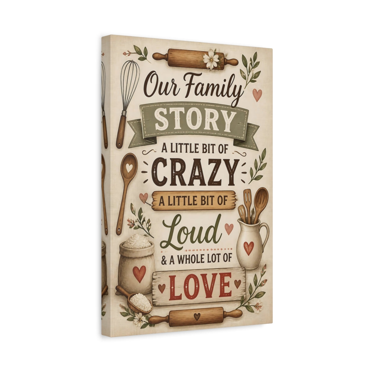 Side Mockup 4. Family Quote Sign shown as canvas print