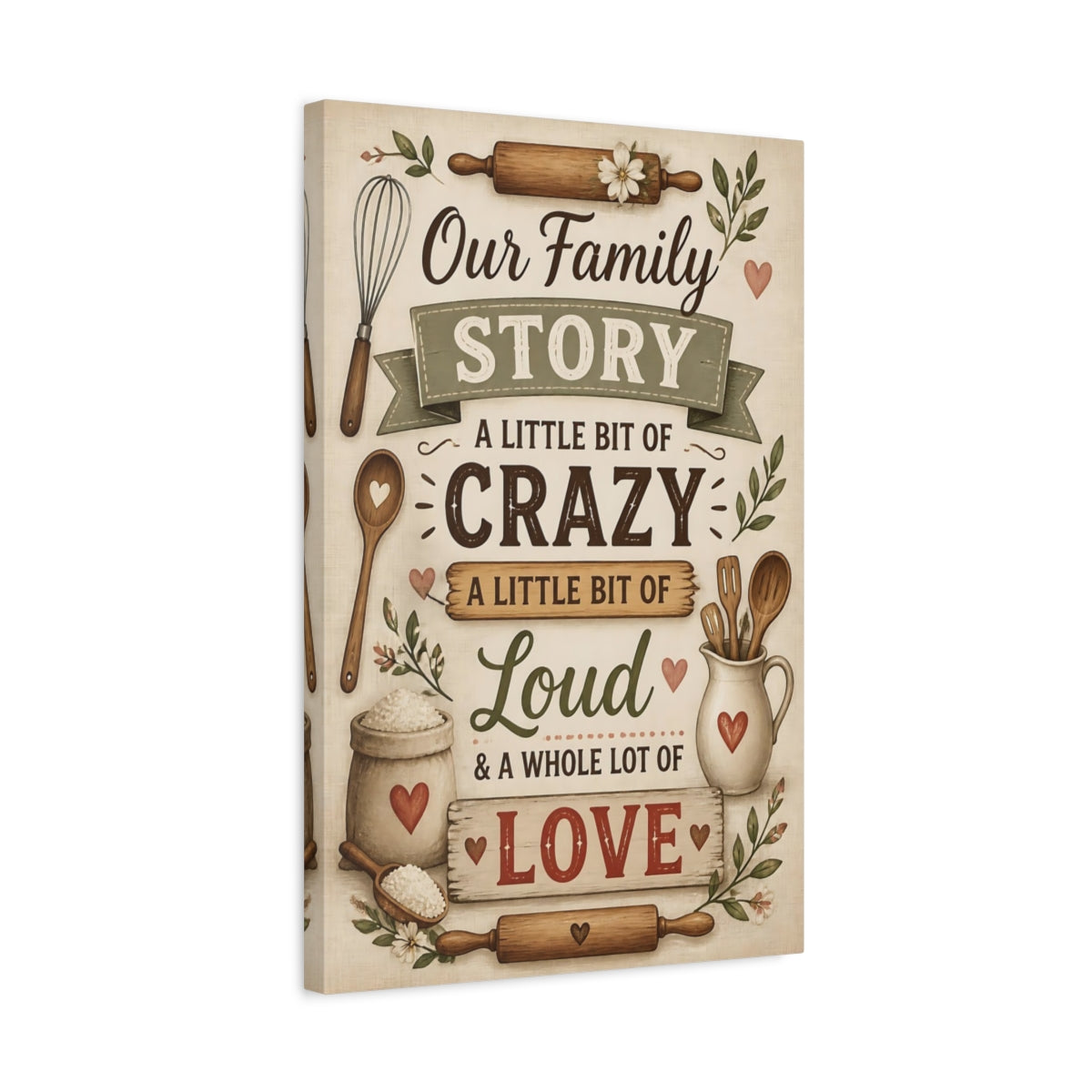 Side Mockup 3. Family Quote Sign shown as canvas print