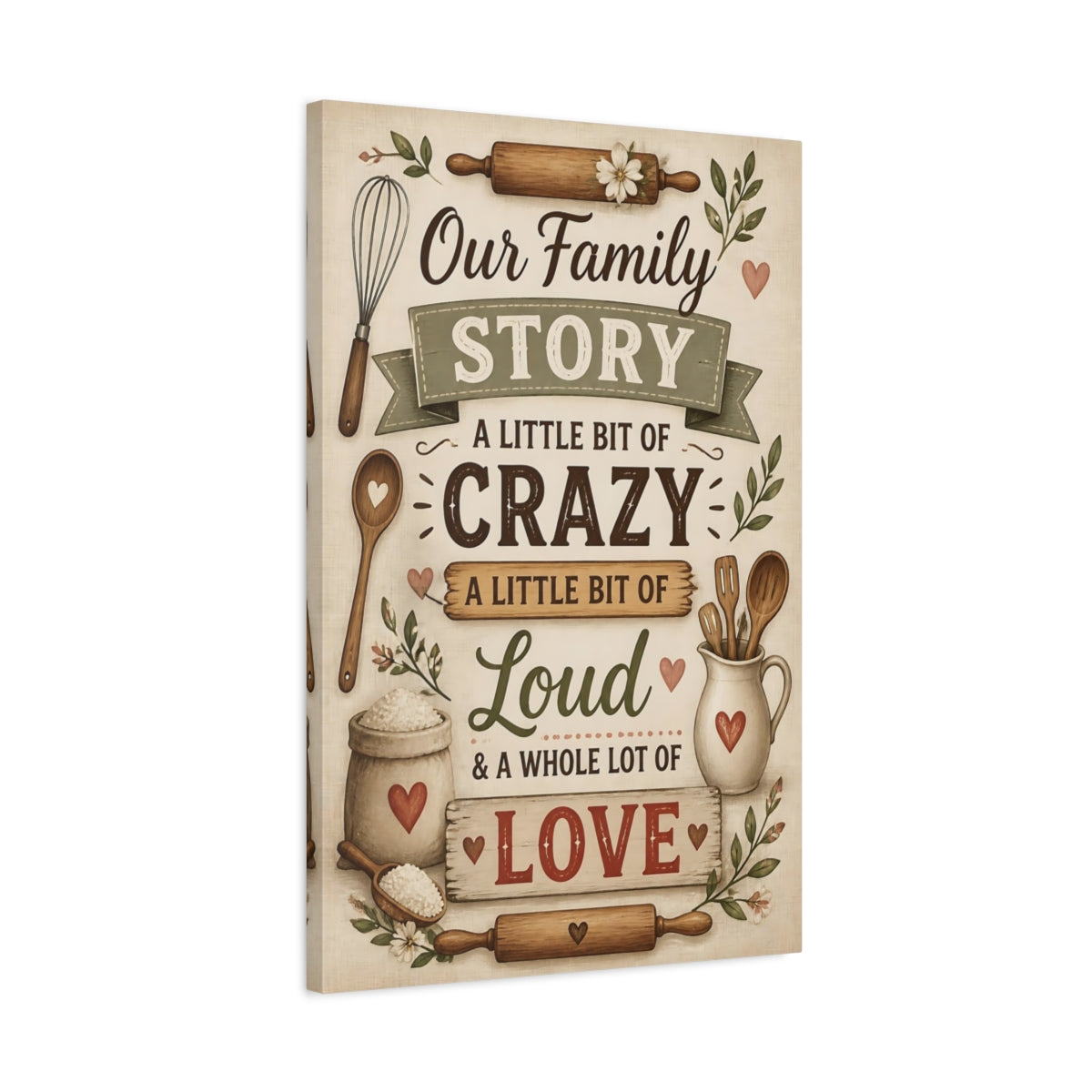 Side Mockup 2. Family Quote Sign shown as canvas print