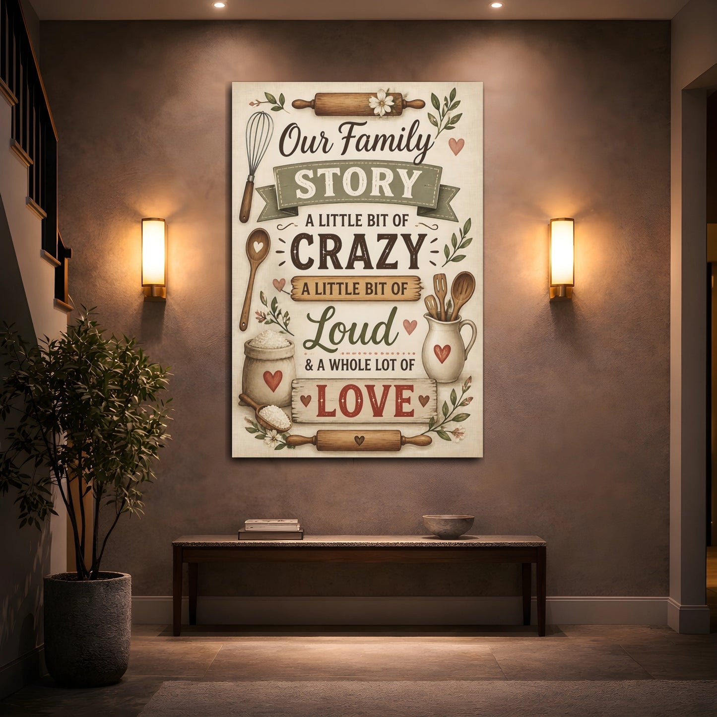 Mockup 2. Family Quote Sign shown as canvas print