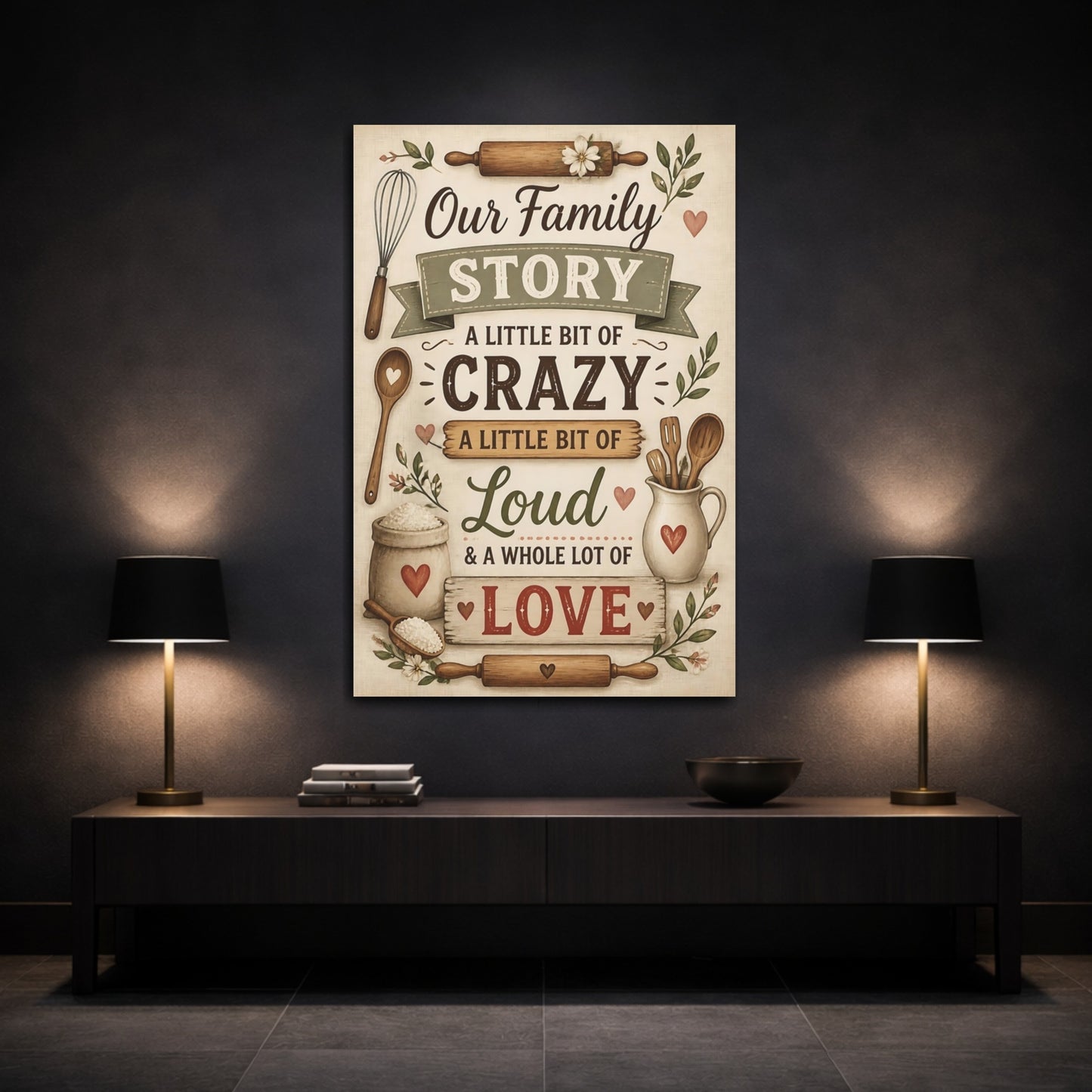 Mockup 3. Family Quote Sign shown as canvas print