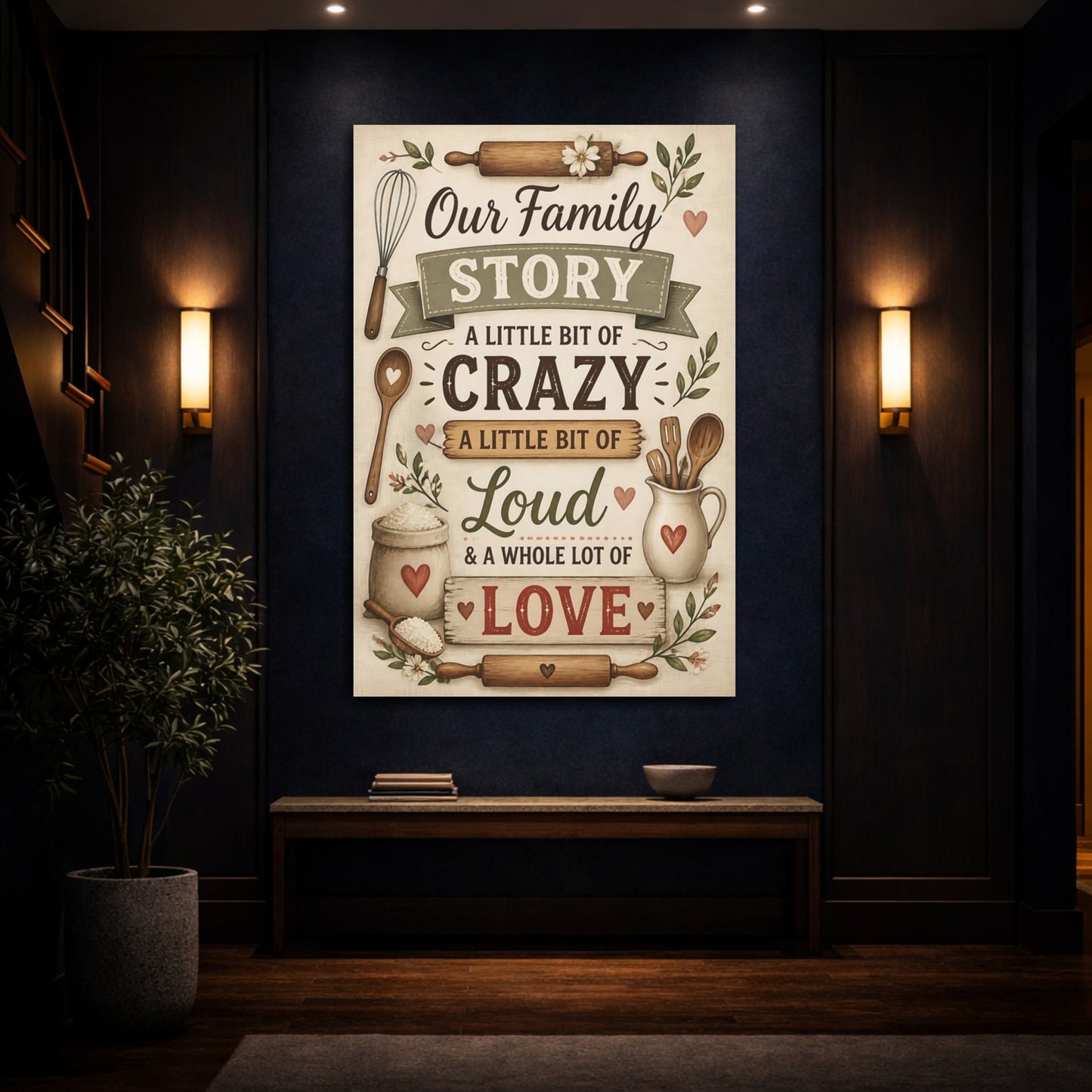 Mockup 4. Family Quote Sign shown as canvas print