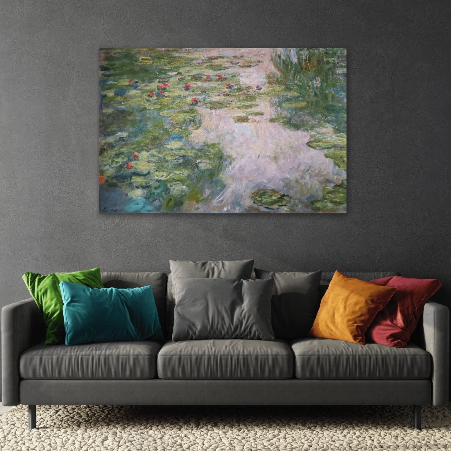 Famous Artist Painting Monet Water Lilies Canvas Print - Modern and Contemporary Wall Art for Living Room