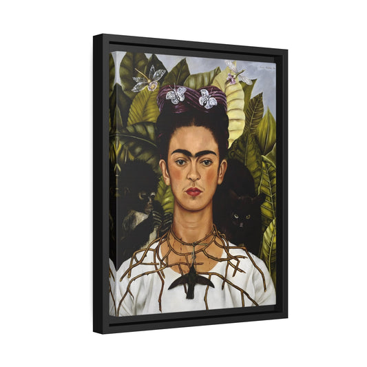 Famous Mexican Canvas Print in Exclusive Frame - Self-portrait Kahlo Wall Art Prints