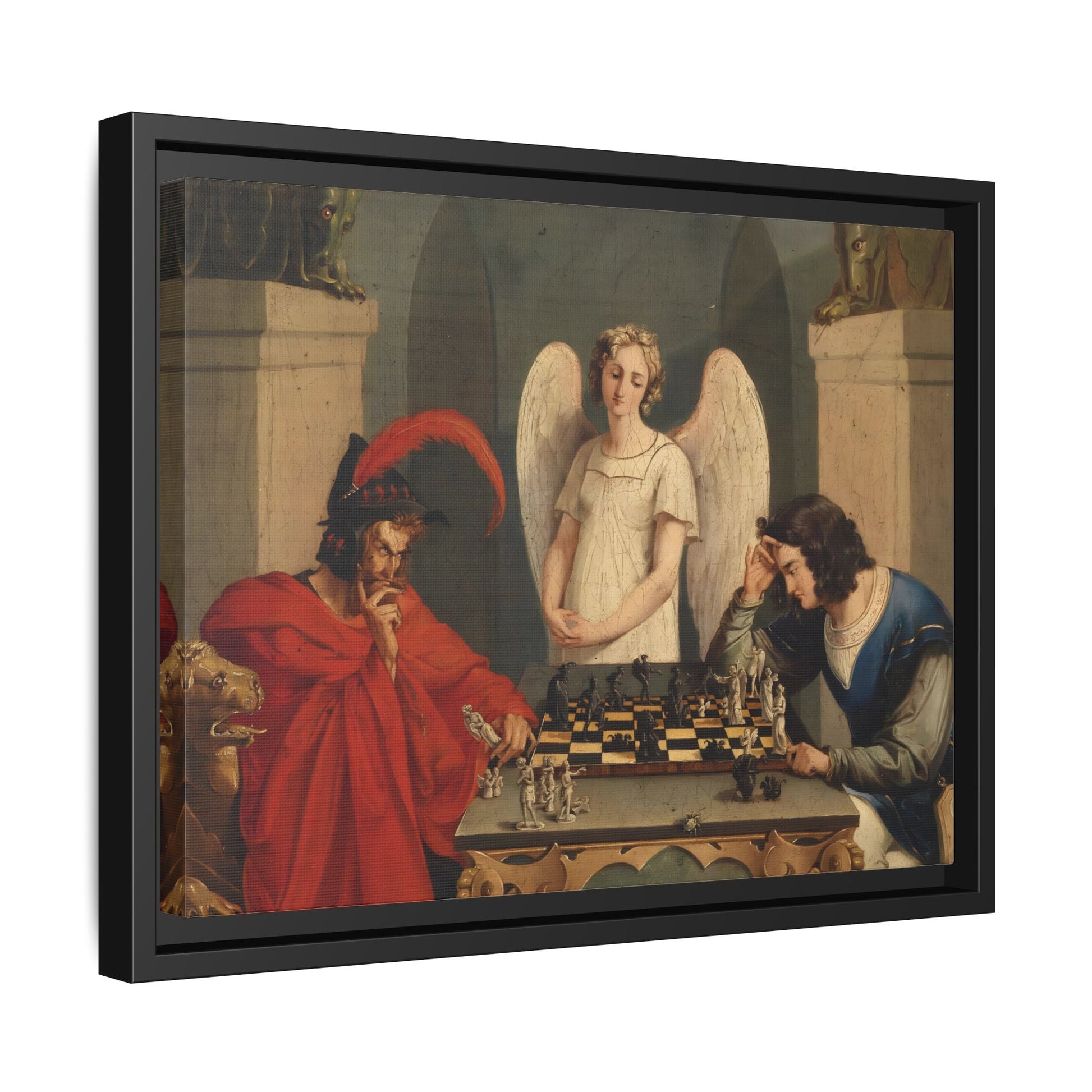 Faust and Mephistopheles Canvas Wall Art - Playing Chess Print - YesArtYes