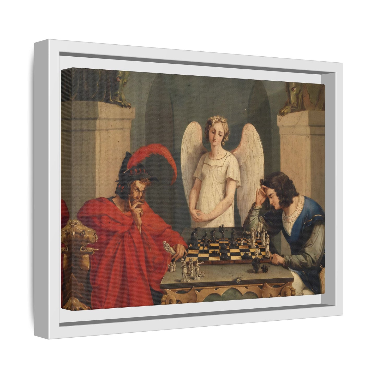 Faust and Mephistopheles Canvas Wall Art - Playing Chess Print - YesArtYes