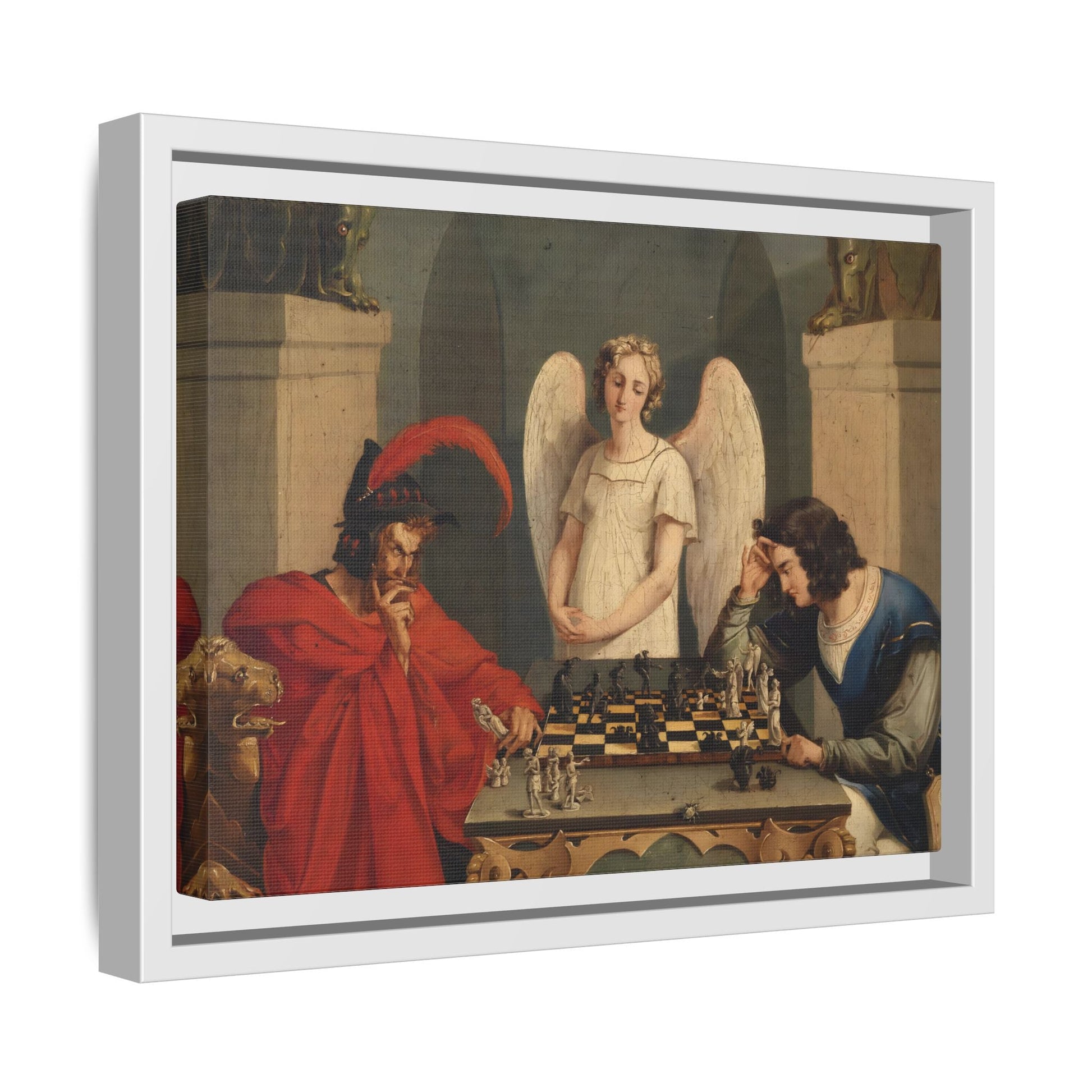 Faust and Mephistopheles Canvas Wall Art - Playing Chess Print - YesArtYes