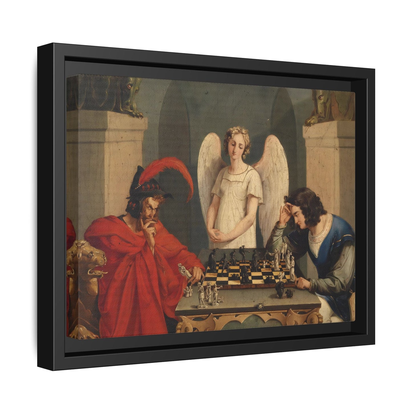 Faust and Mephistopheles Canvas Wall Art - Playing Chess Print - YesArtYes
