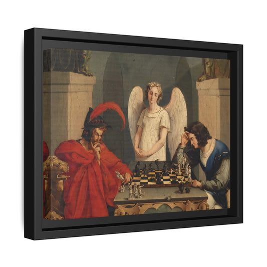 Faust and Mephistopheles Canvas Wall Art - Playing Chess Print - YesArtYes