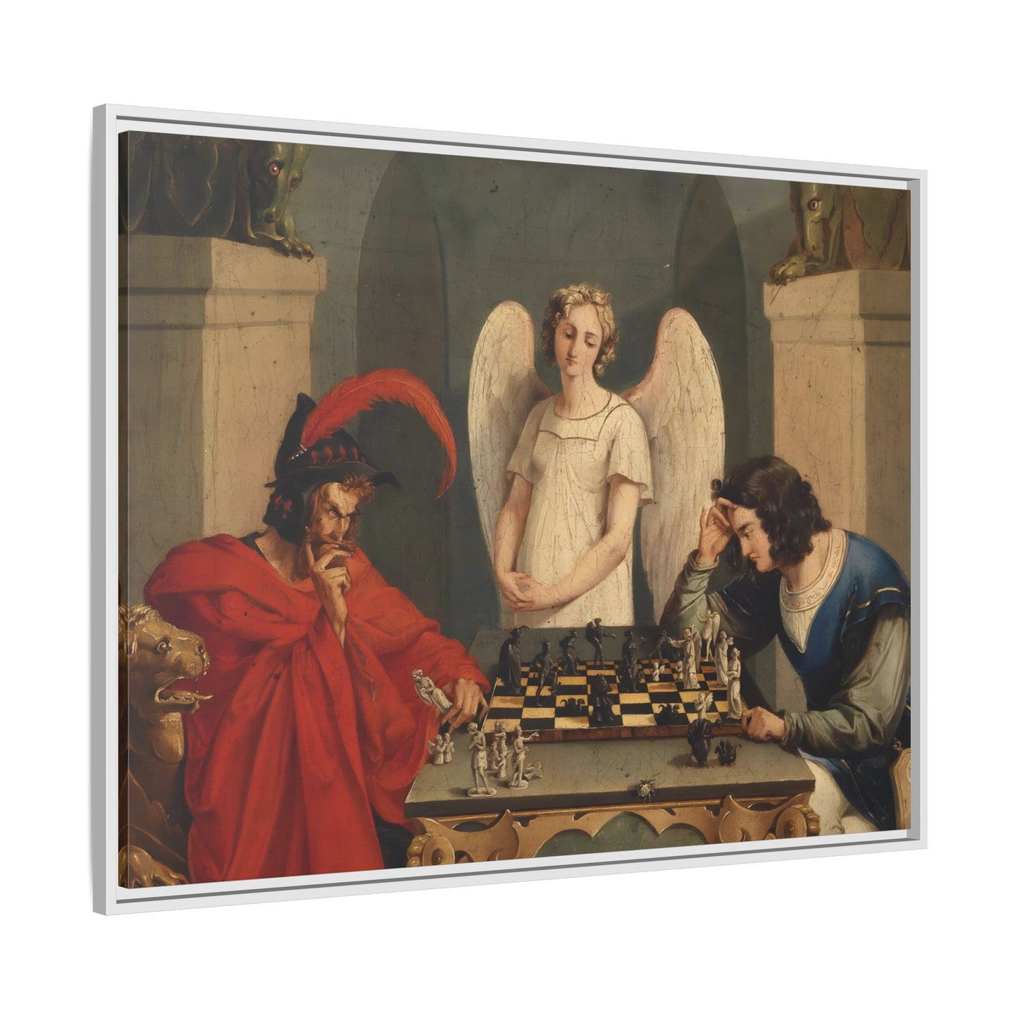 Faust and Mephistopheles Canvas Wall Art - Playing Chess Print - YesArtYes