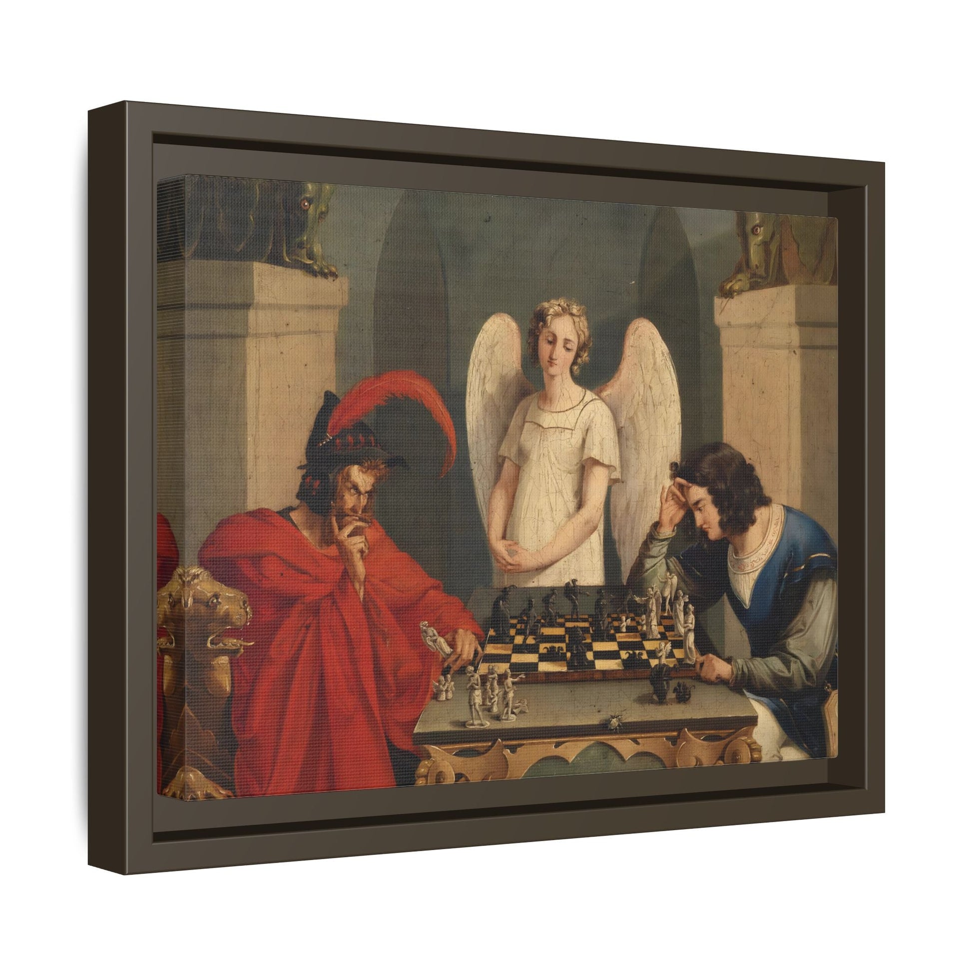 Faust and Mephistopheles Canvas Wall Art - Playing Chess Print - YesArtYes