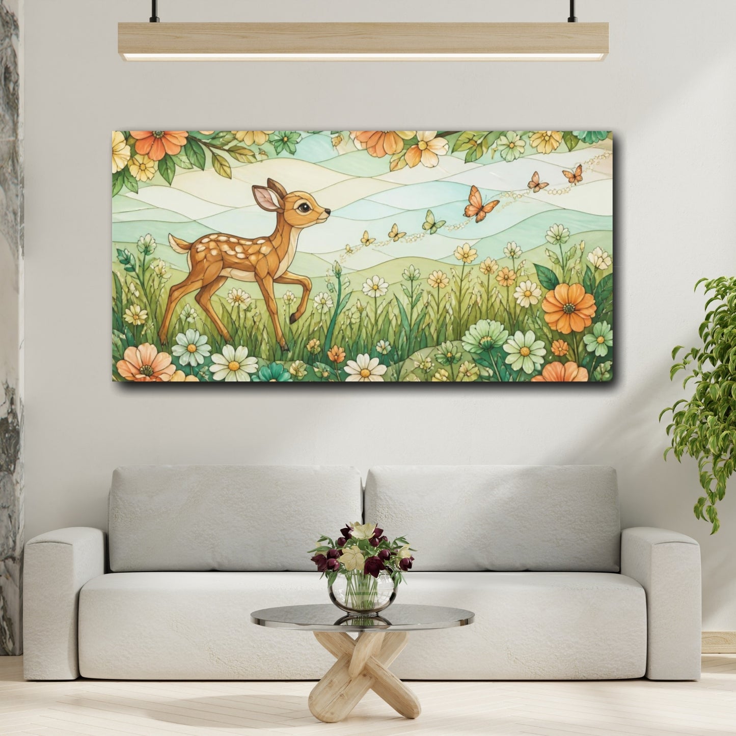 Mockup 2. Fawn Butterfly Trail For Kids shown as canvas print