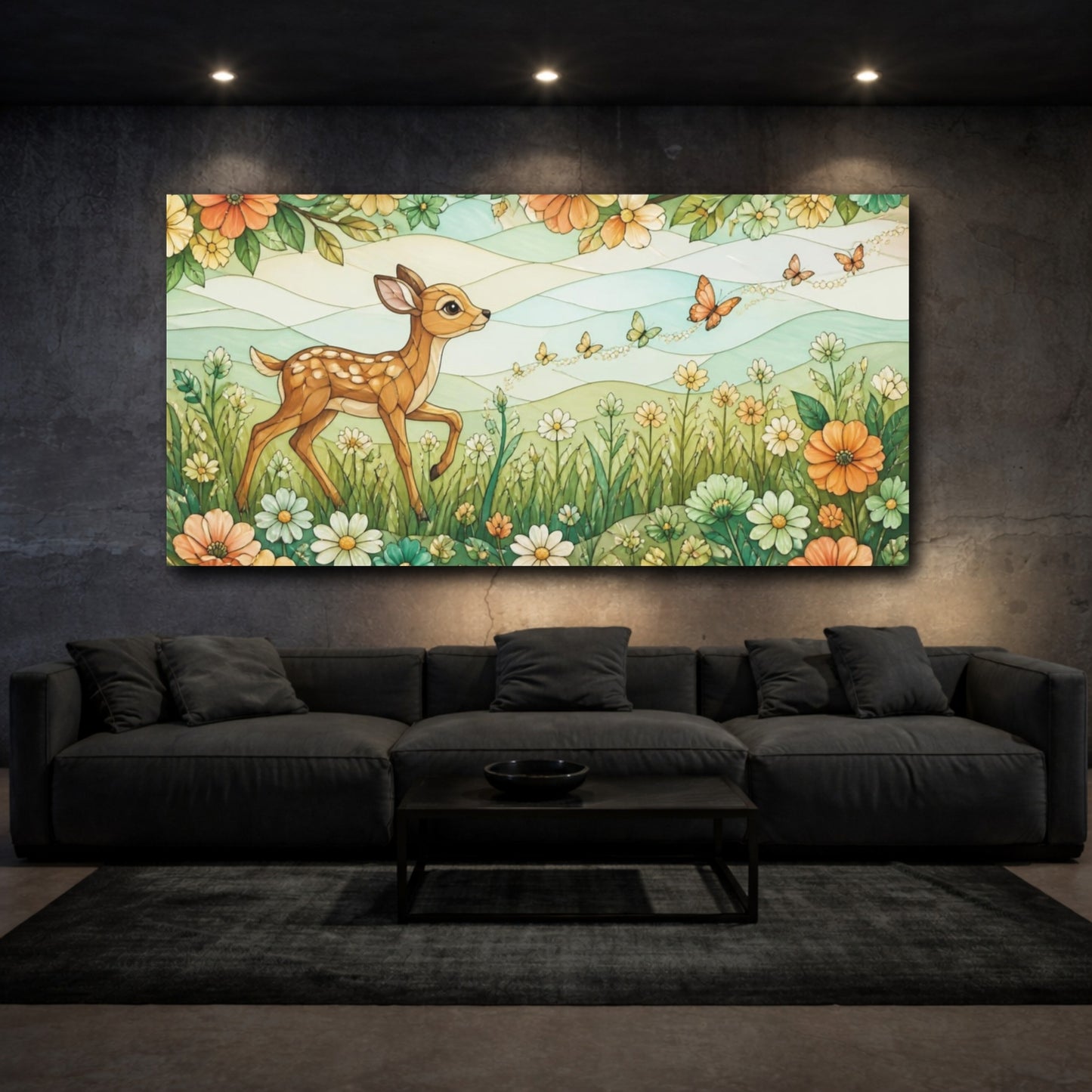 Mockup 3. Fawn Butterfly Trail For Kids shown as canvas print