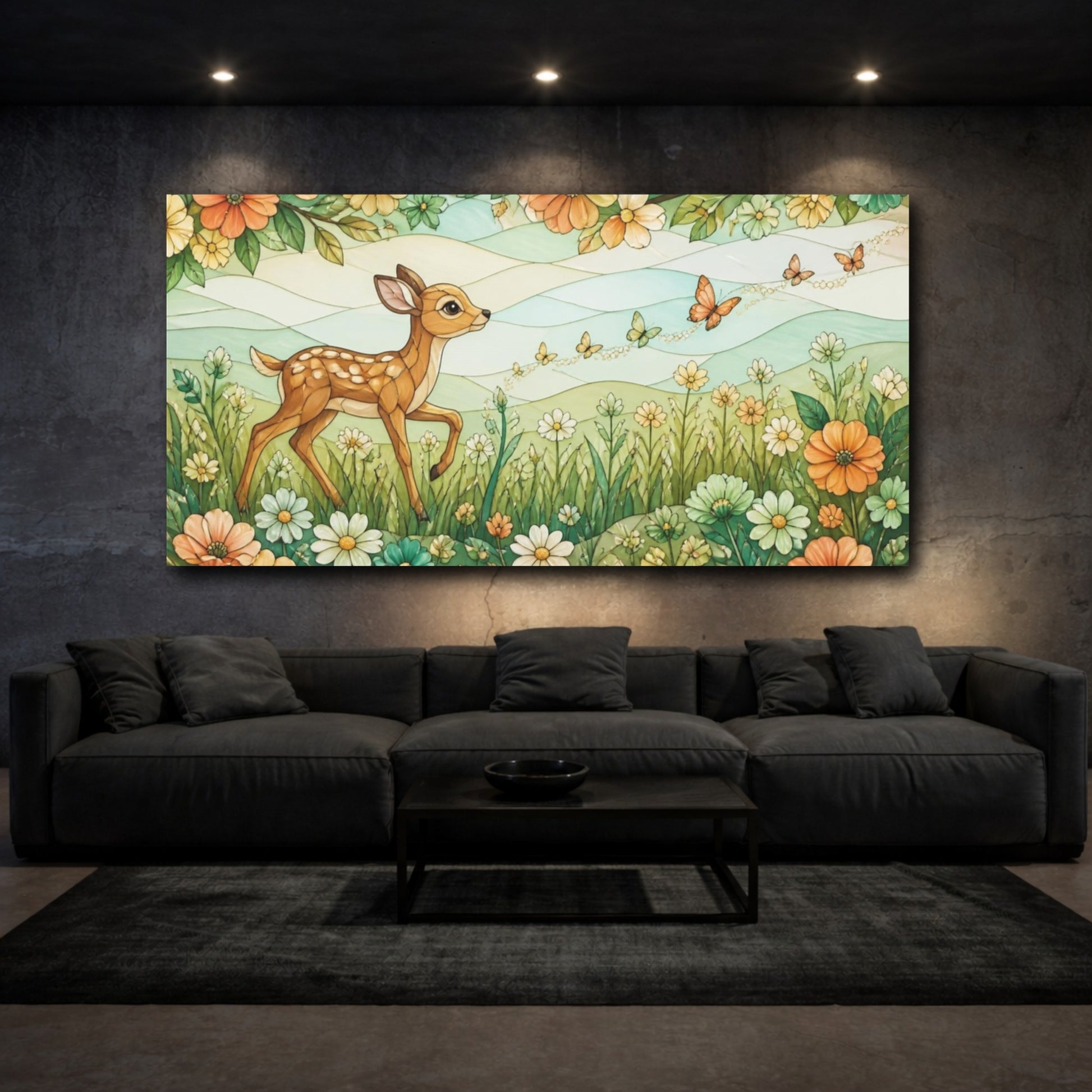 Mockup 3. Fawn Butterfly Trail For Kids shown as canvas print