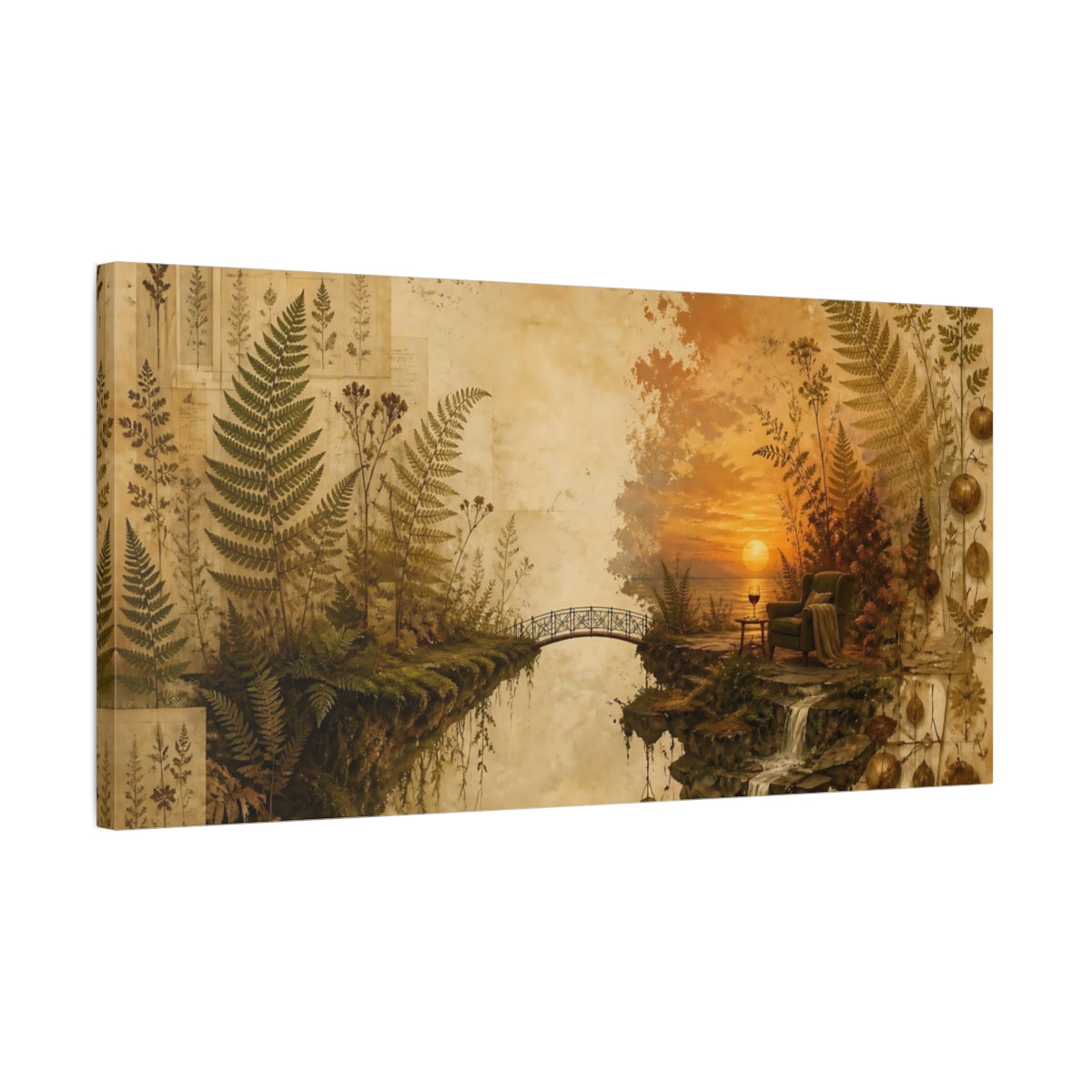 Side Mockup 1. Fern Cliff At Sunset shown as canvas print