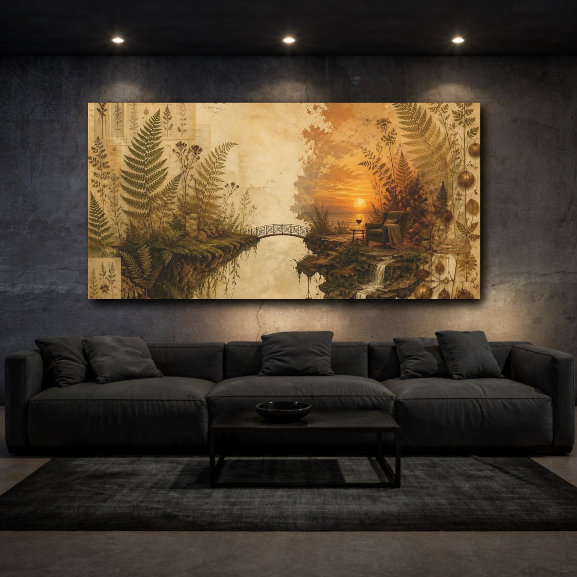 Mockup 3. Fern Cliff At Sunset shown as canvas print