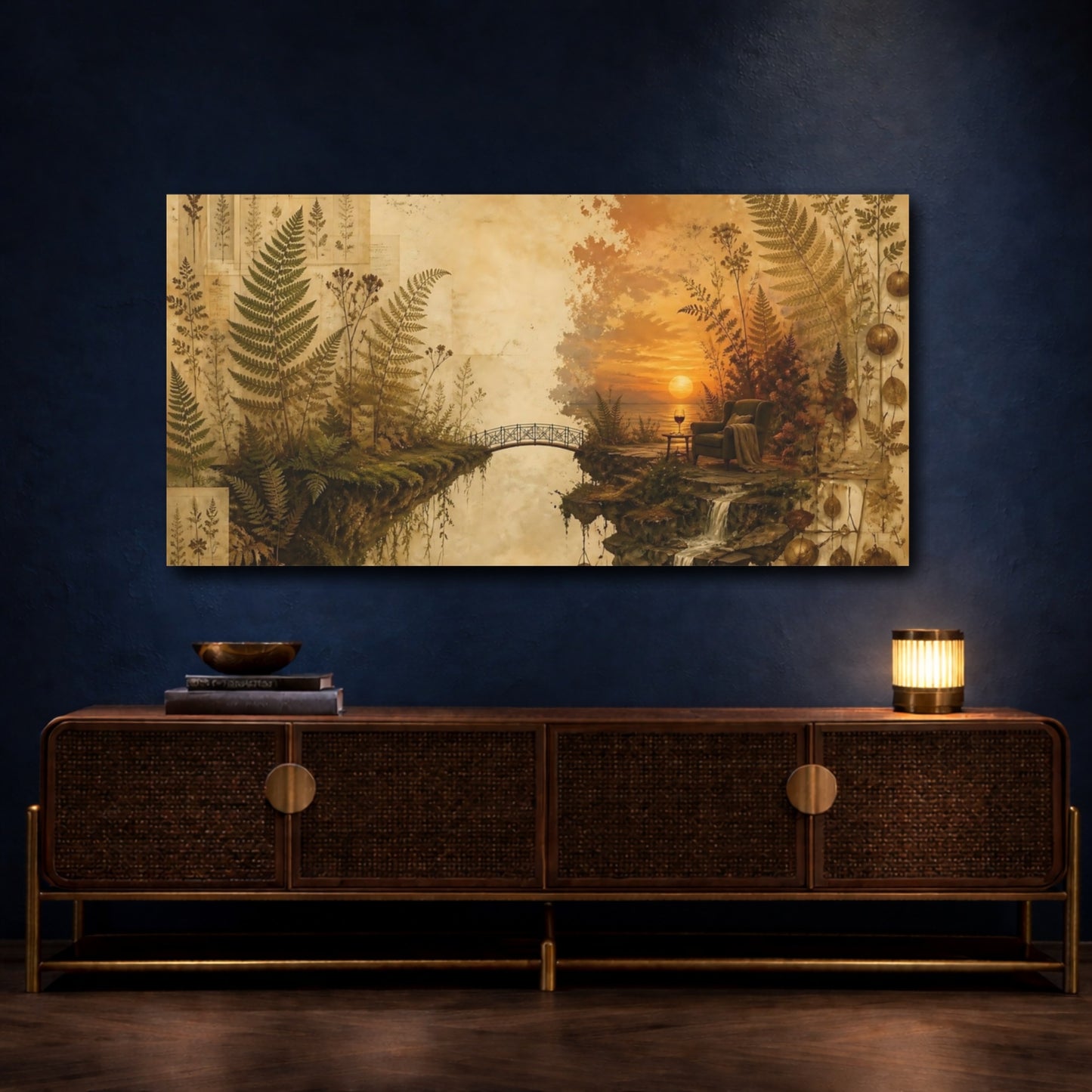 Mockup 4. Fern Cliff At Sunset shown as canvas print