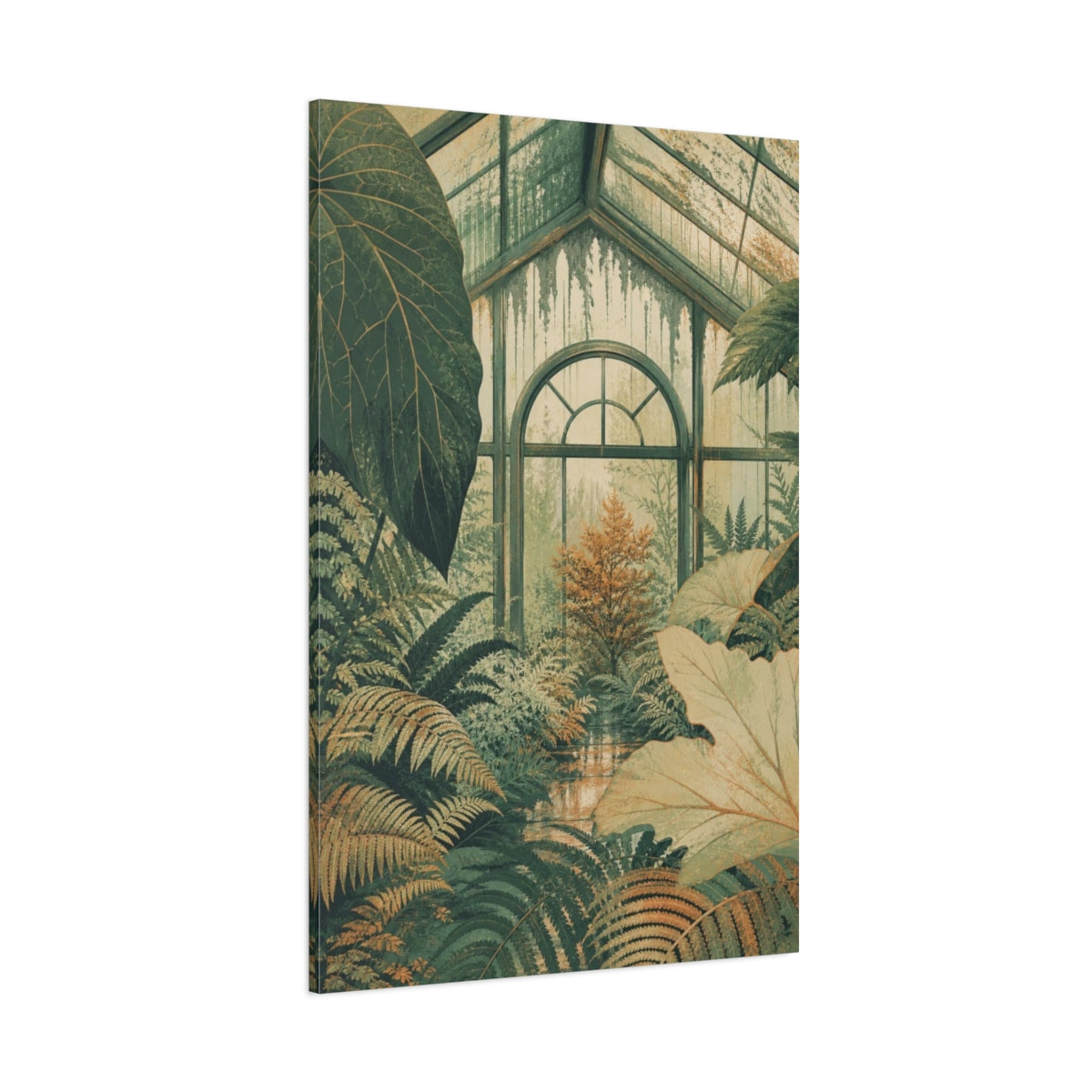 Side Mockup 1. Fern Conservatory Window shown as canvas print