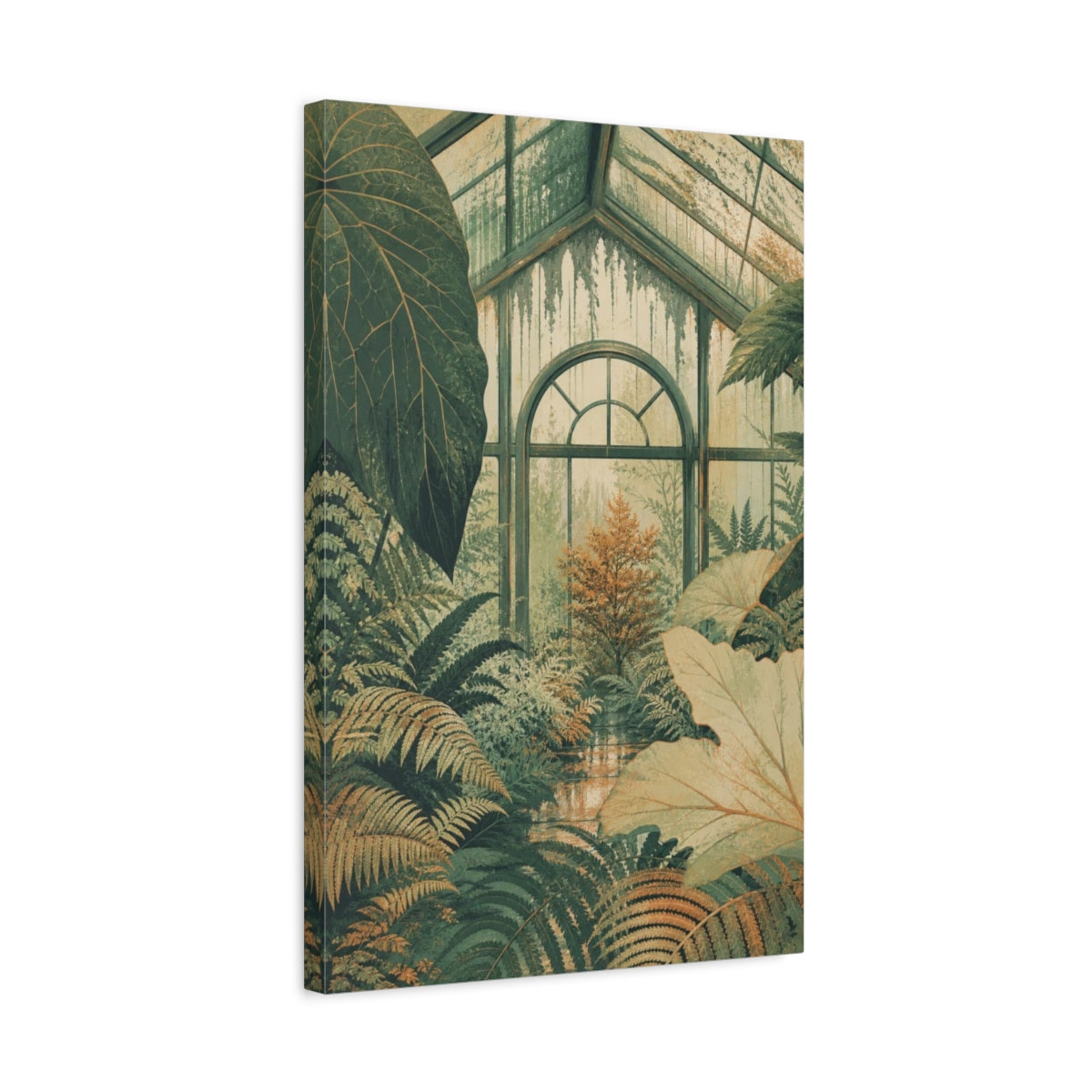 Side Mockup 3. Fern Conservatory Window shown as canvas print