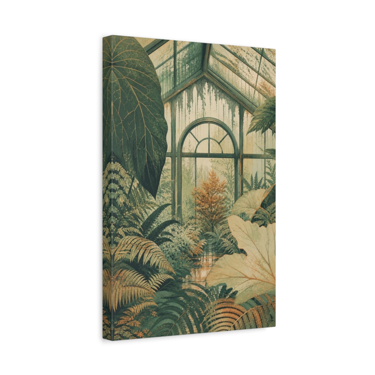 Side Mockup 4. Fern Conservatory Window shown as canvas print