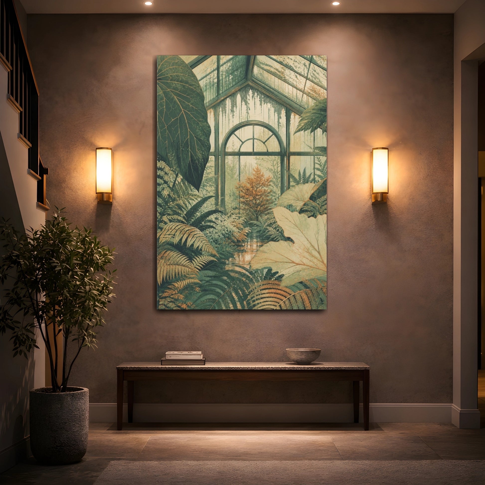 Mockup 2. Fern Conservatory Window shown as canvas print