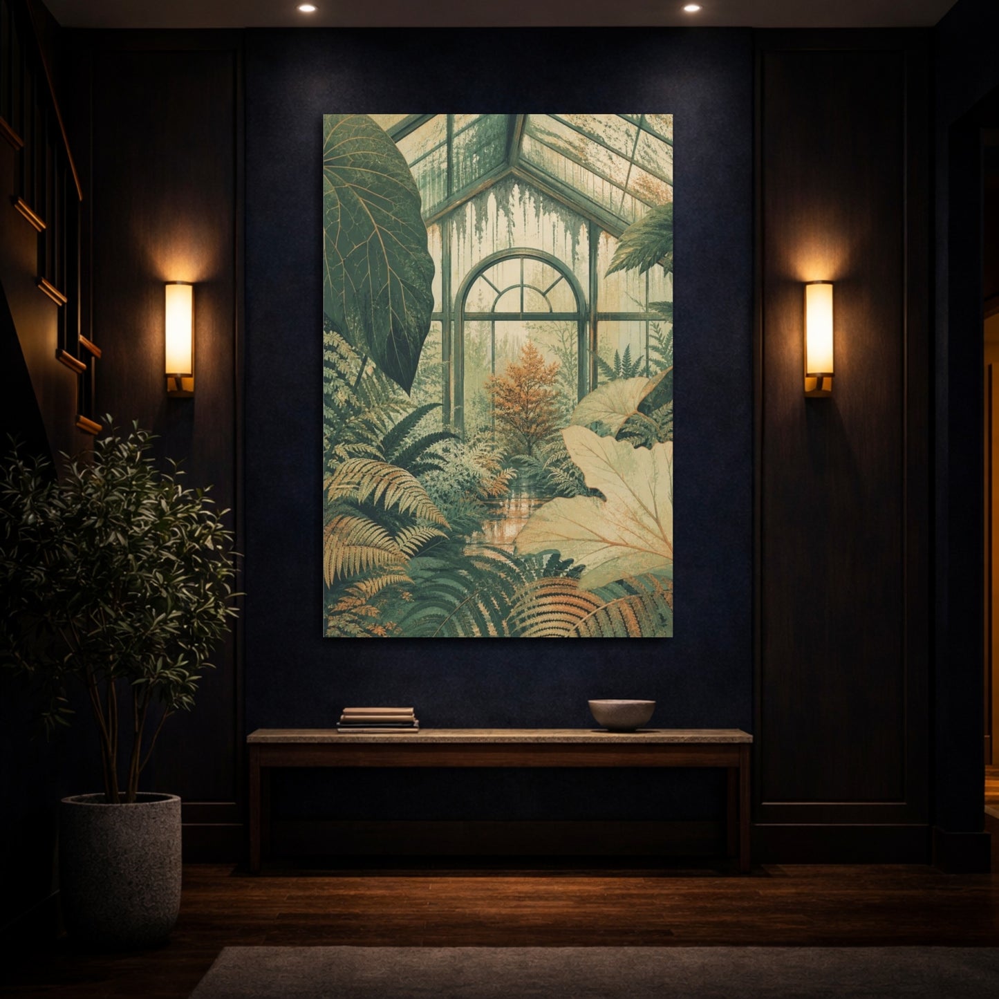 Mockup 4. Fern Conservatory Window shown as canvas print