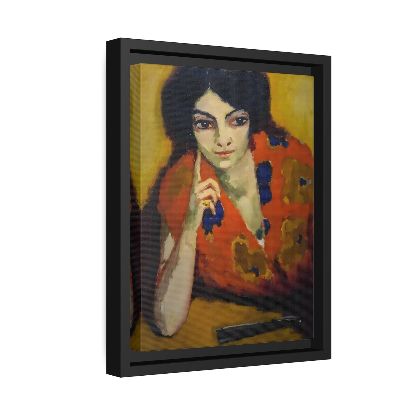 Finger on her Cheek by Kees van Dongen - Framed Canvas Art Reproduction