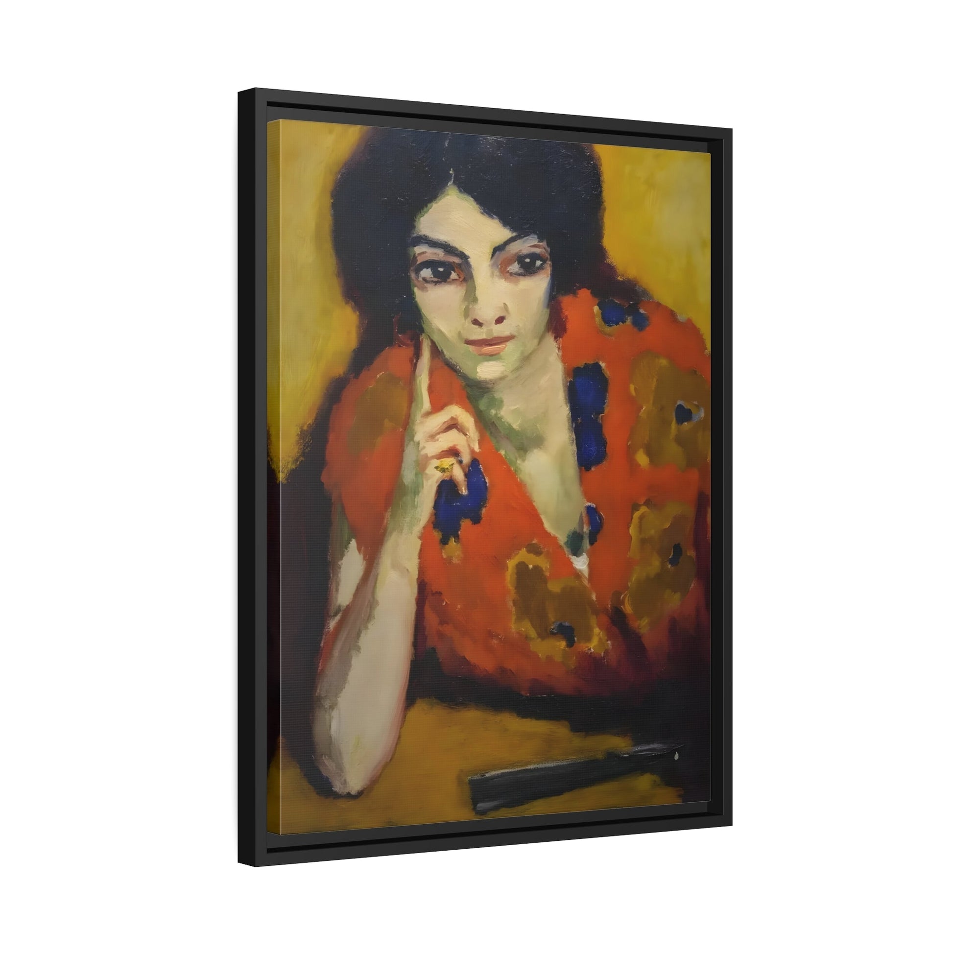 Finger on her Cheek by Kees van Dongen - Framed Canvas Art Reproduction