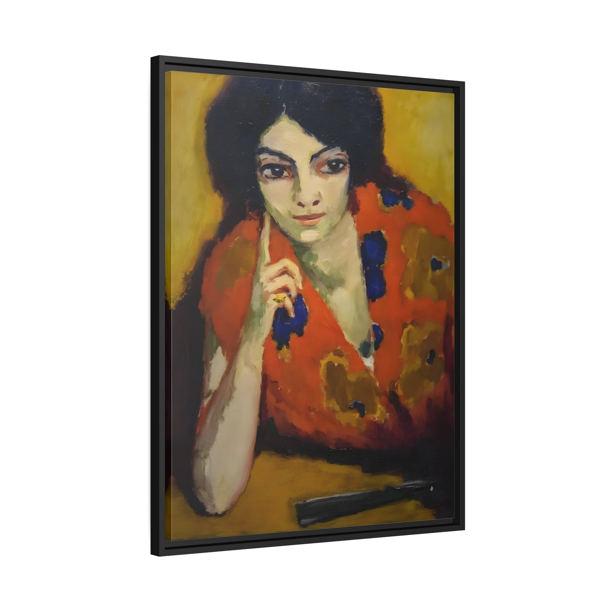 Finger on her Cheek by Kees van Dongen - Framed Canvas Art Reproduction