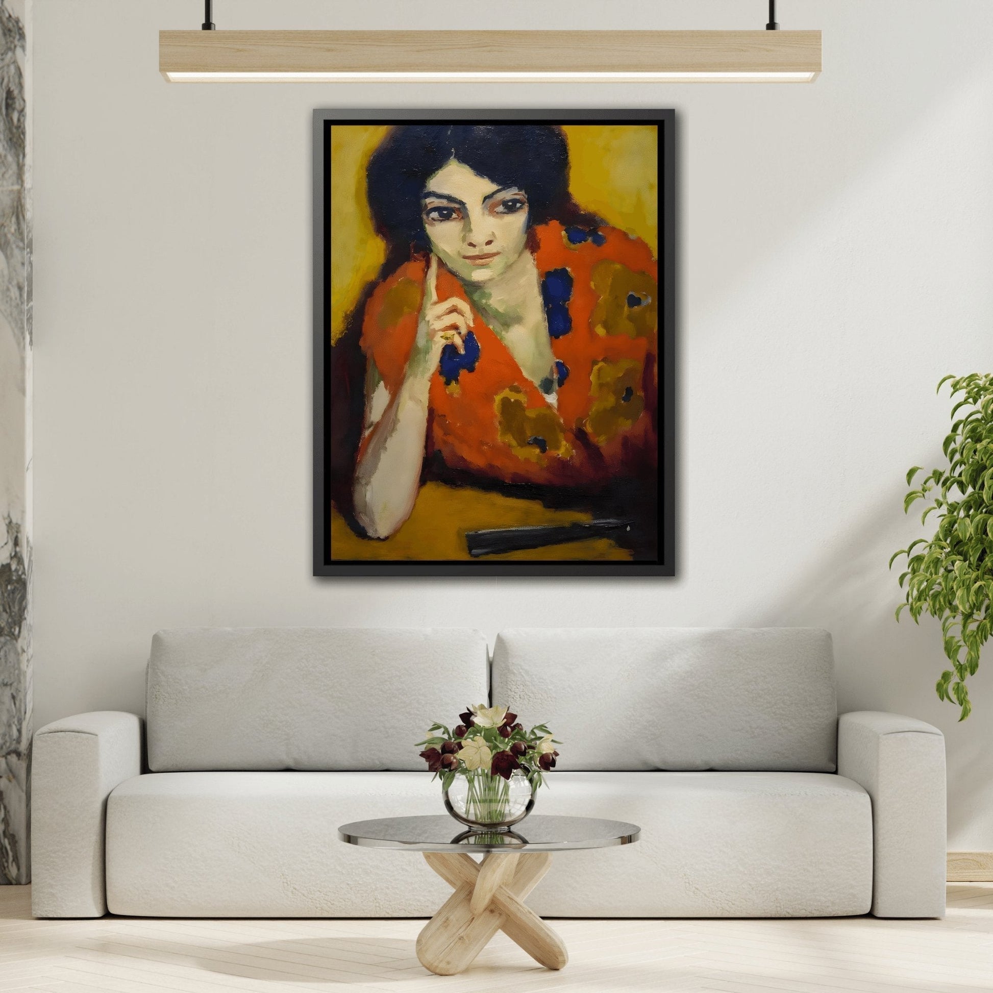 Finger on her Cheek by Kees van Dongen - Framed Canvas Art Reproduction